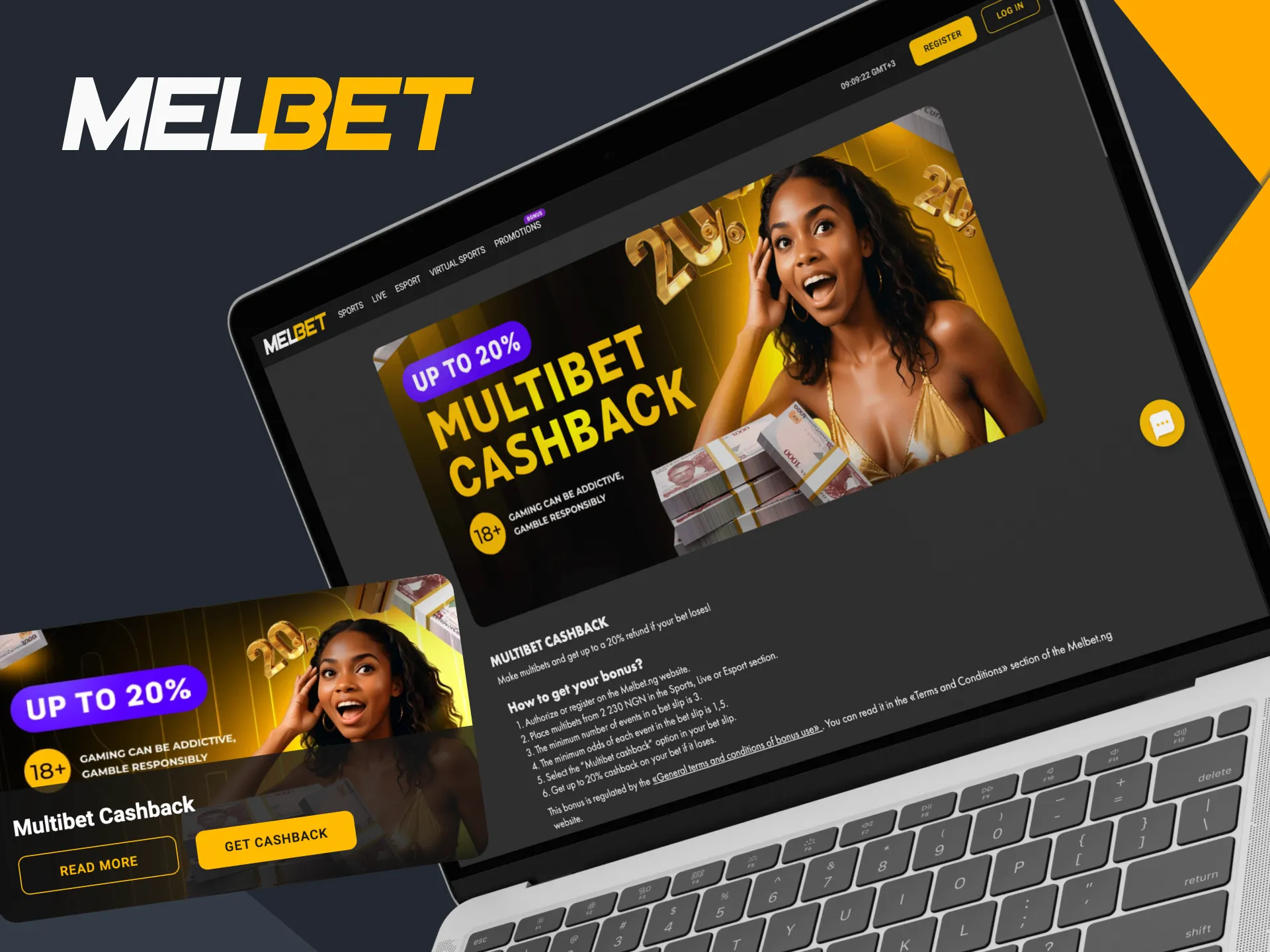 Get cashback for lost multibet at Melbet website.