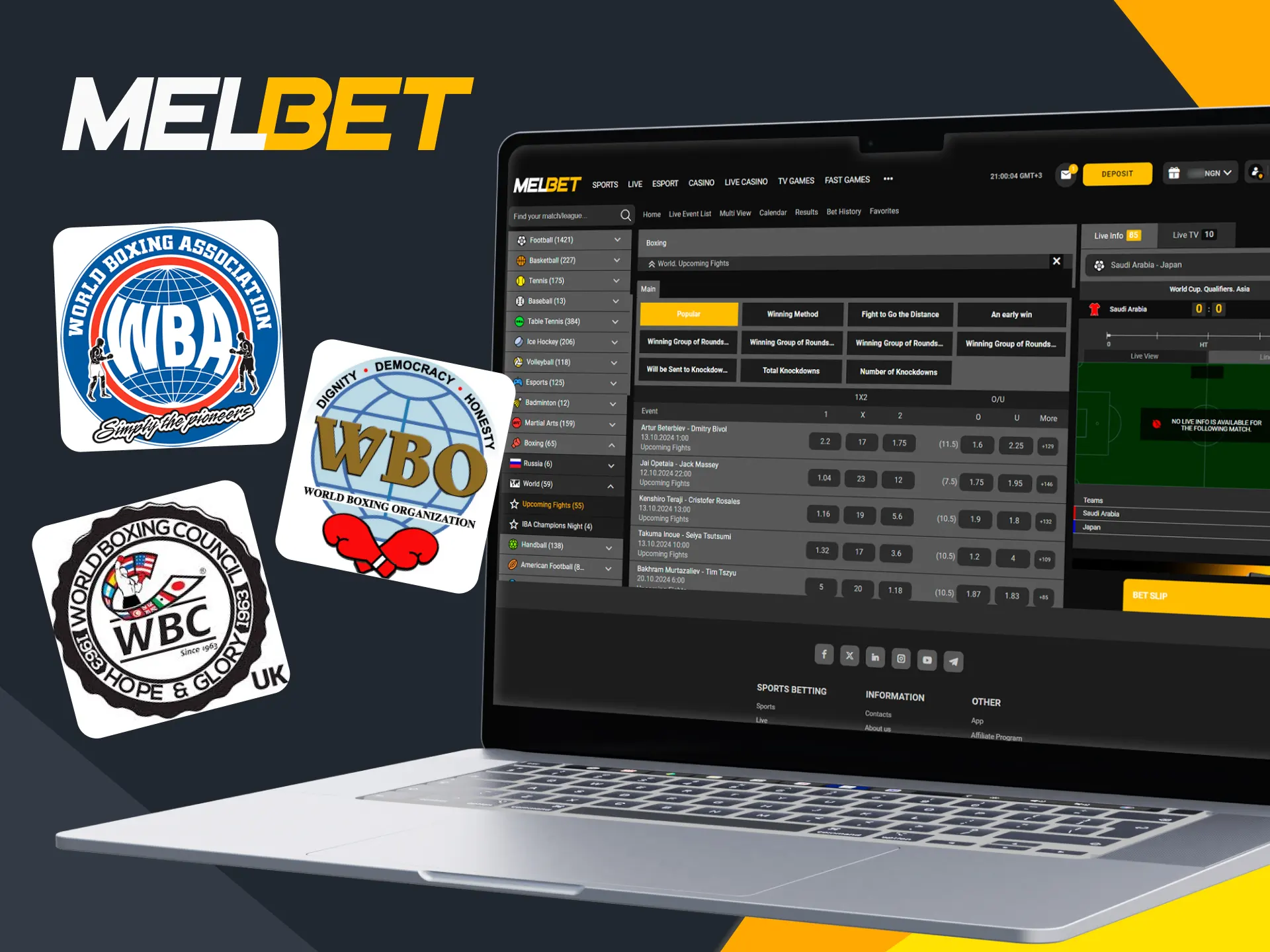 Melbet is a great platform for betting on important boxing events in Nigeria.