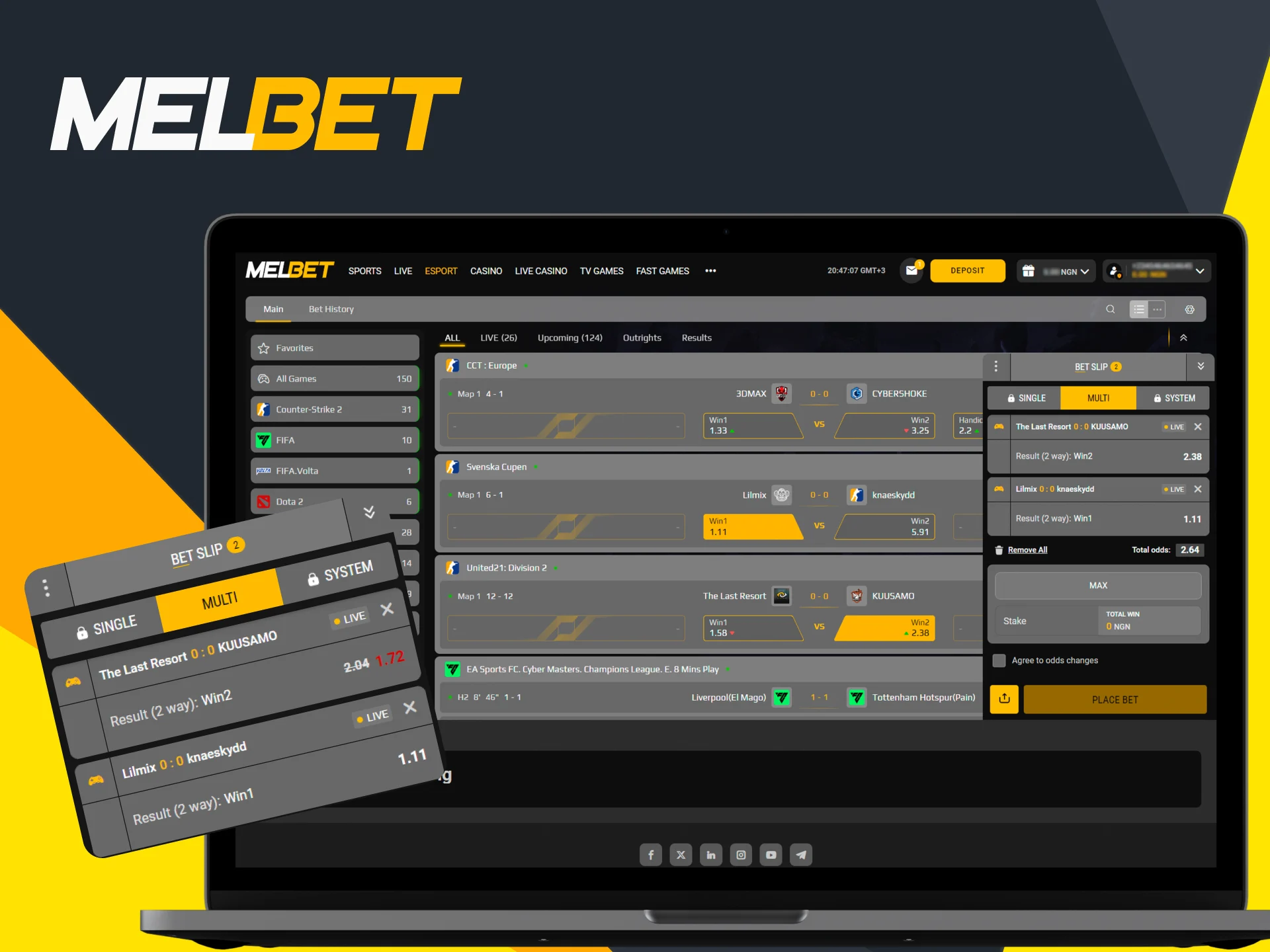 Melbet has several ways to place a bet, allowing players to choose a strategy.