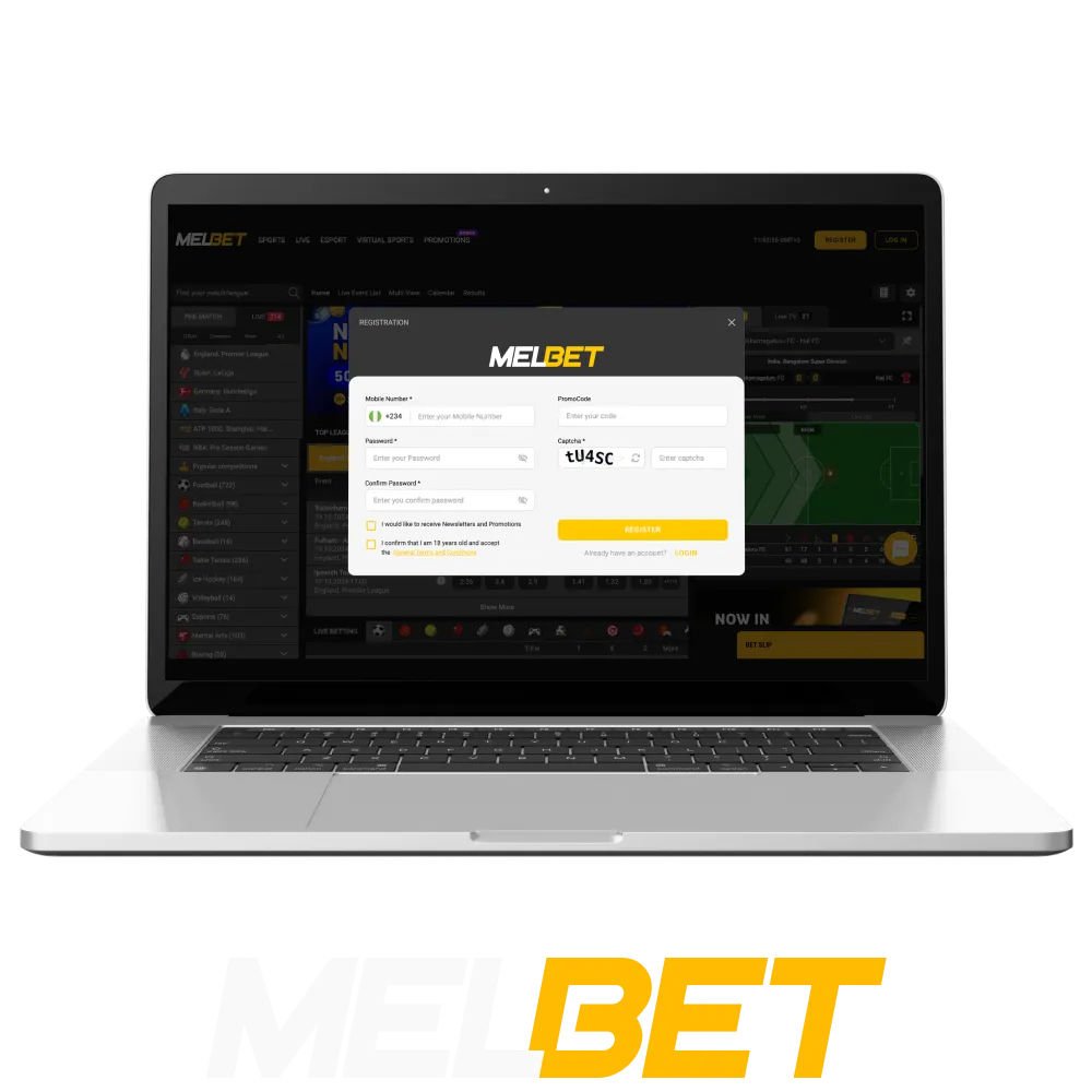 All bettors at Melbet must go through registration.