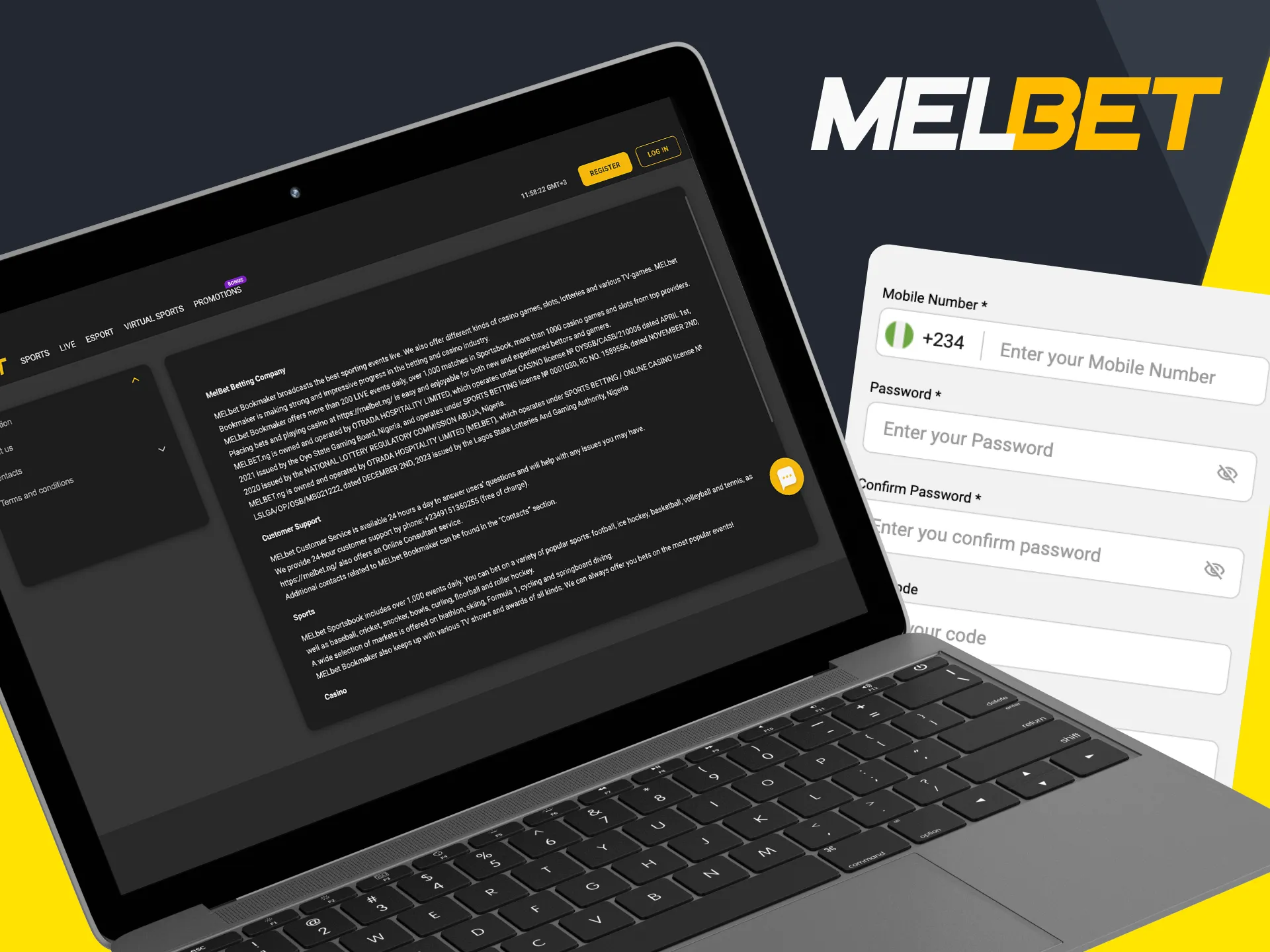 Find out what Melbet requirements are when registering.