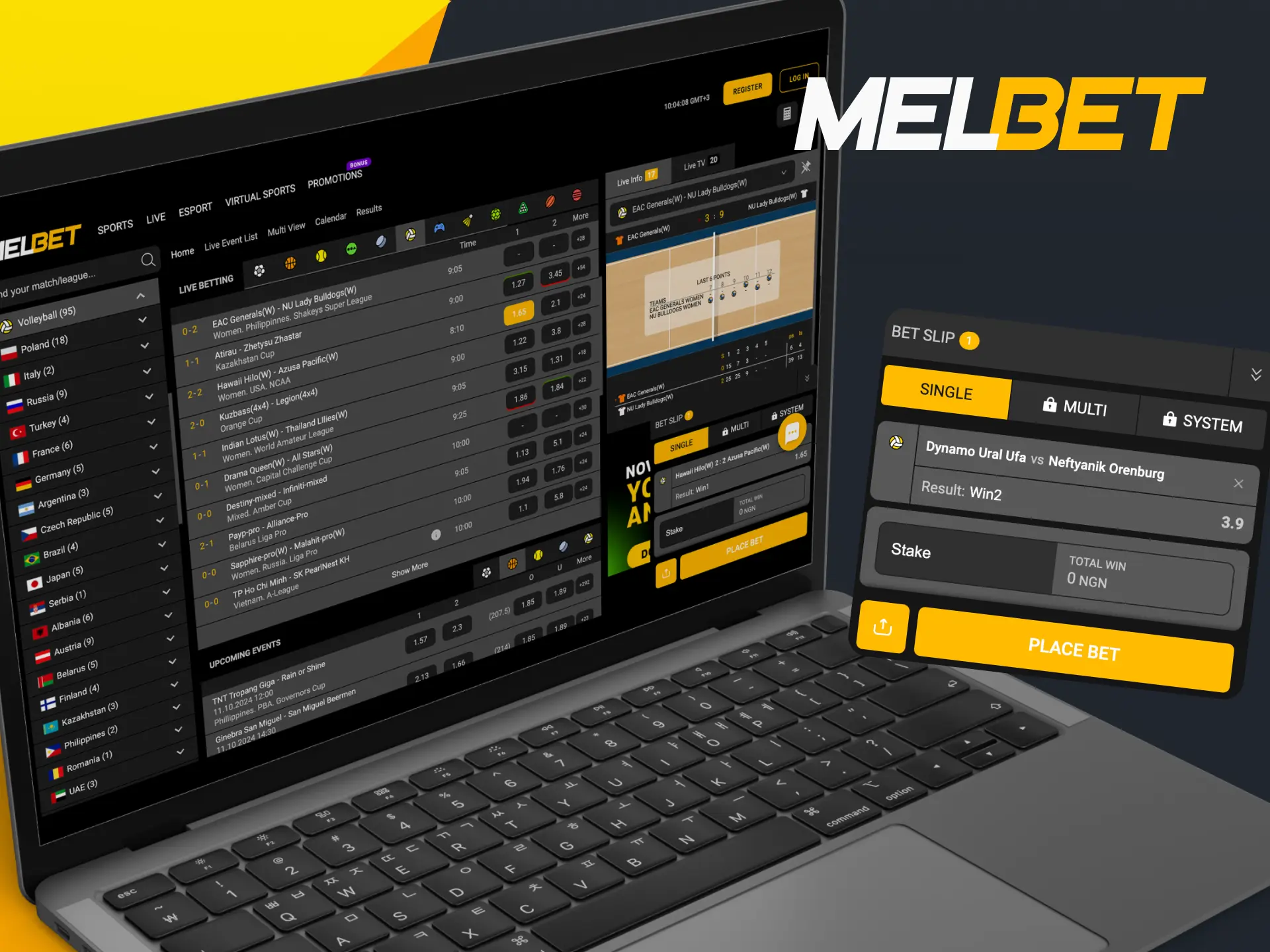 At Melbet, betting on volleyball is very easy and convenient for both new users and experienced ones.