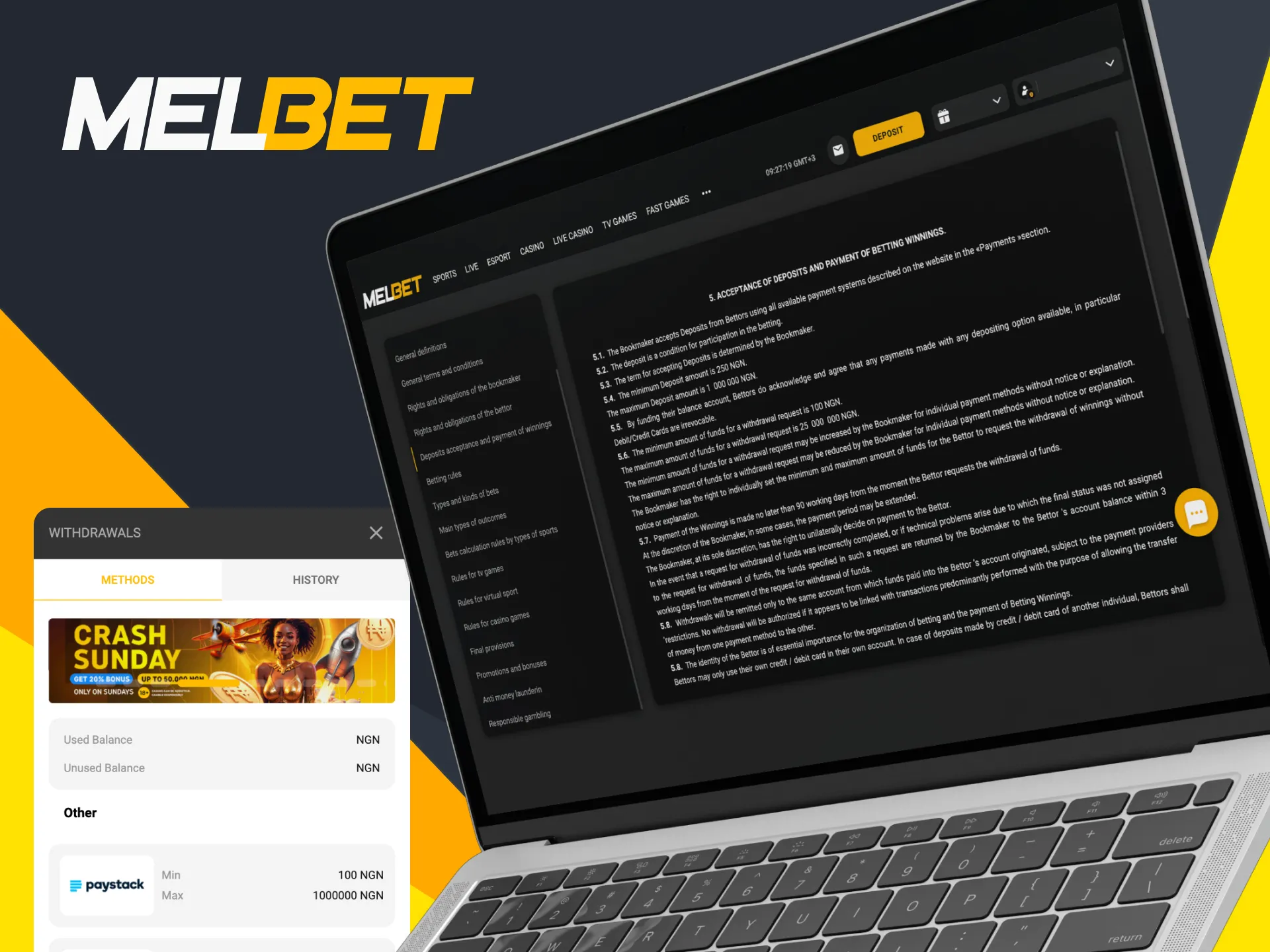 Follow the basic Melbet withdrawal rules.