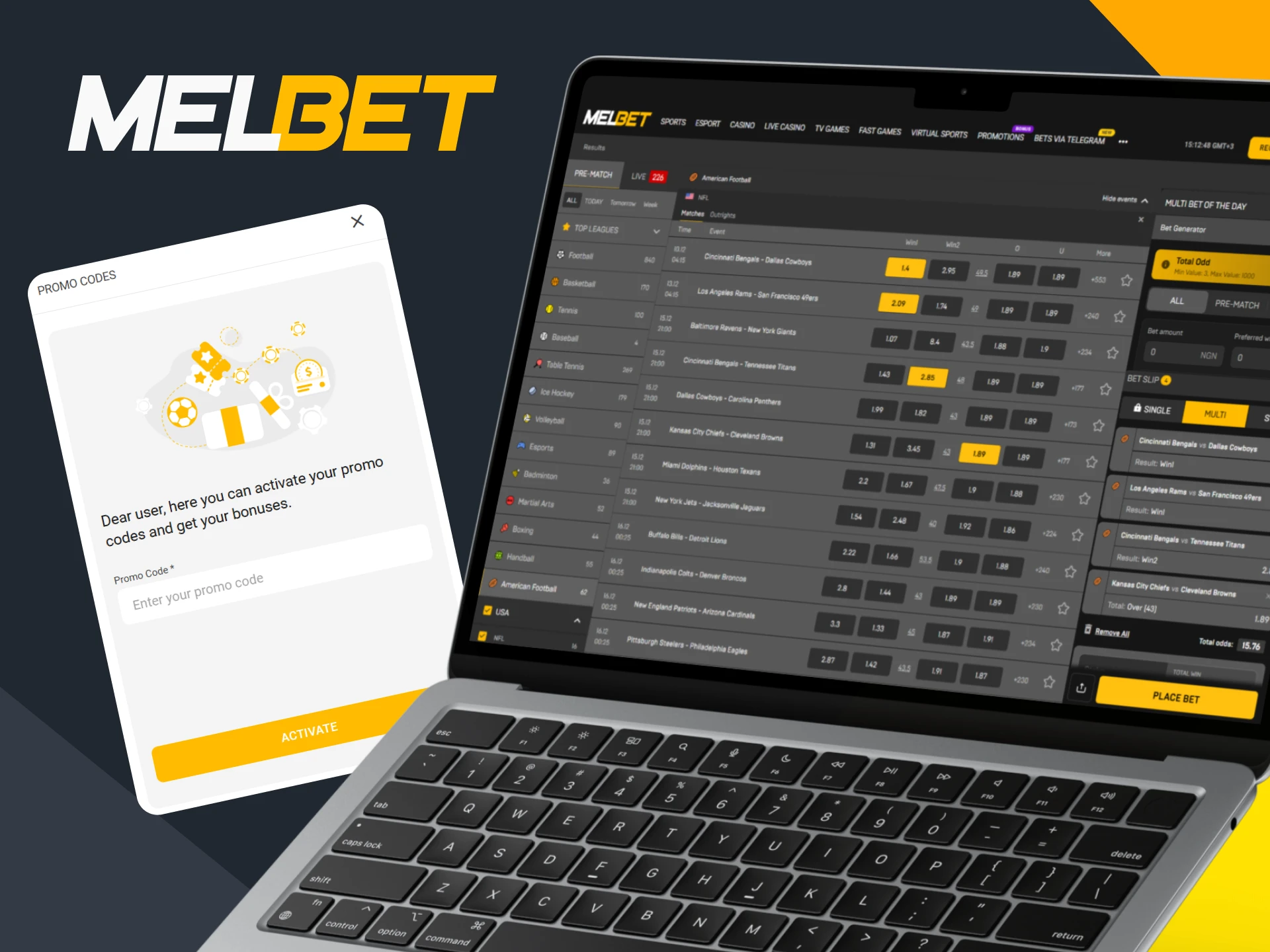 Enter your promo code when registering on Melbet.