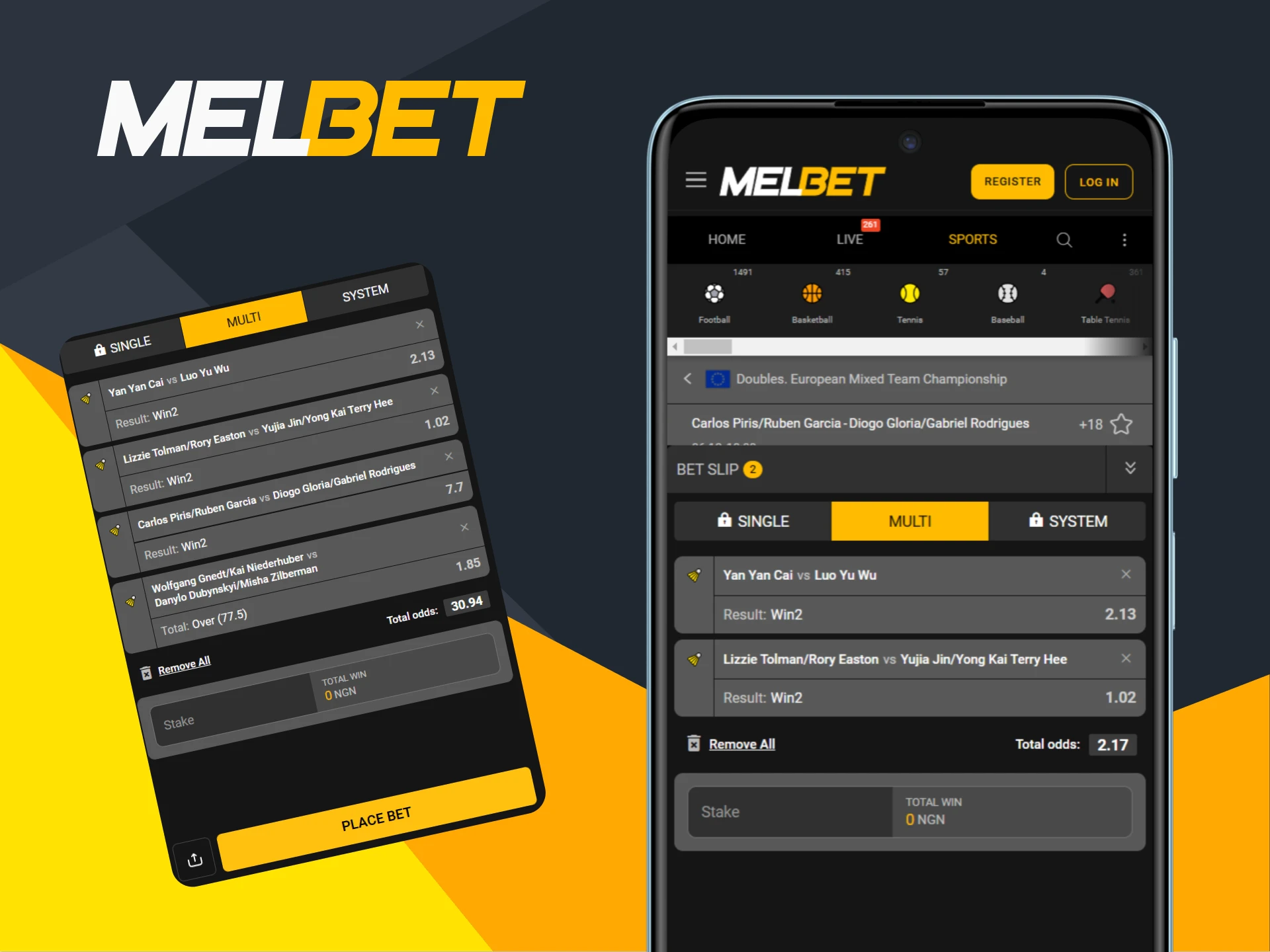 Use the Melbet app to bet on badminton.