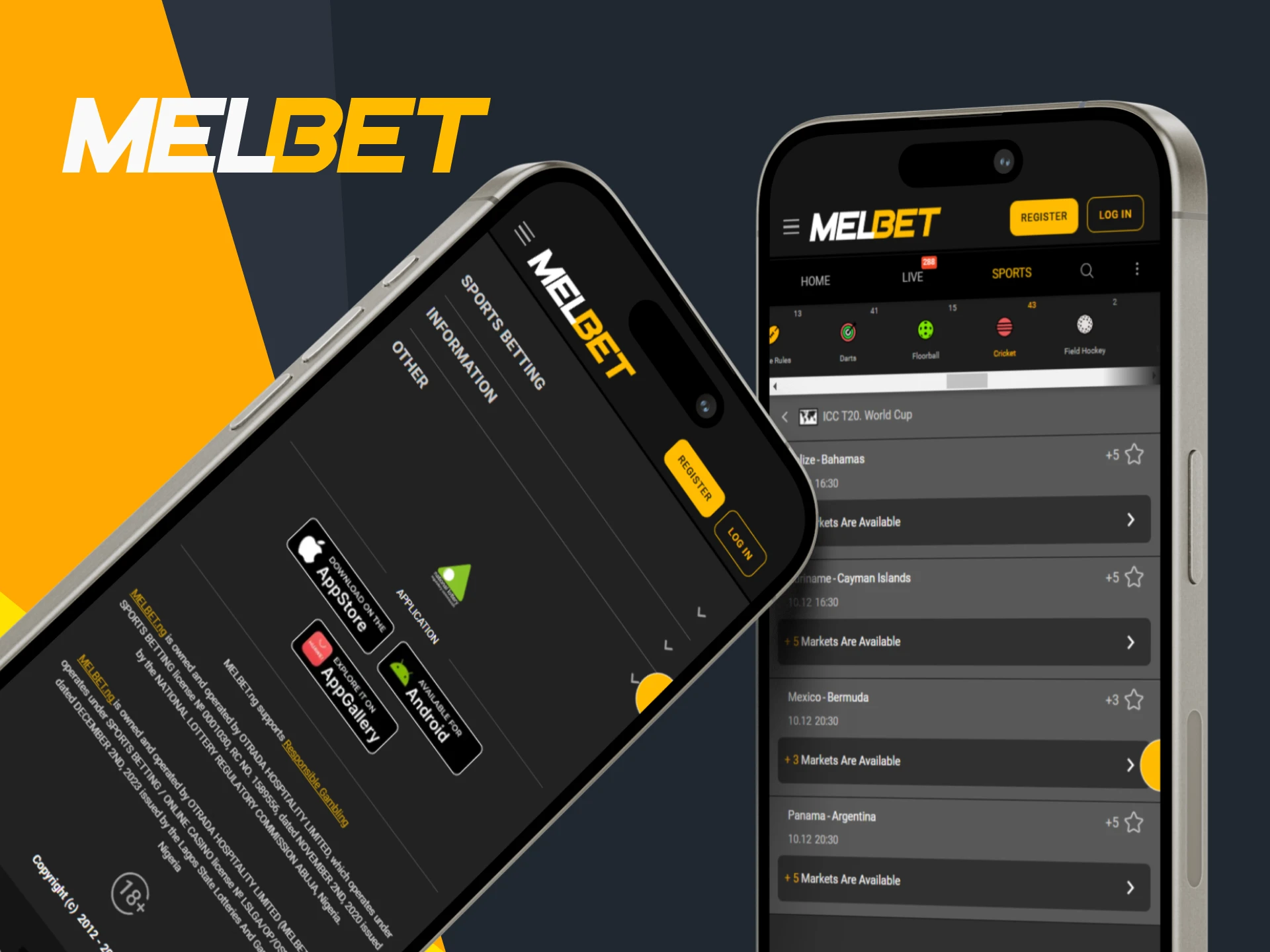 Download and install the Melbet app on your Android and iOS devices.