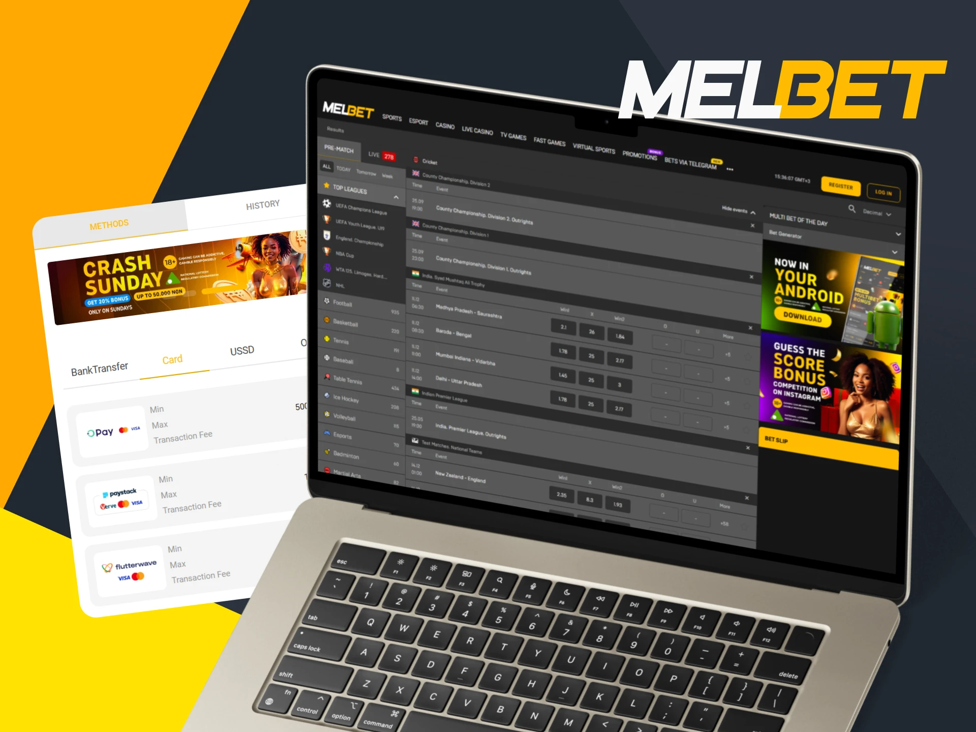 Melbet provides a lot of payment methods.