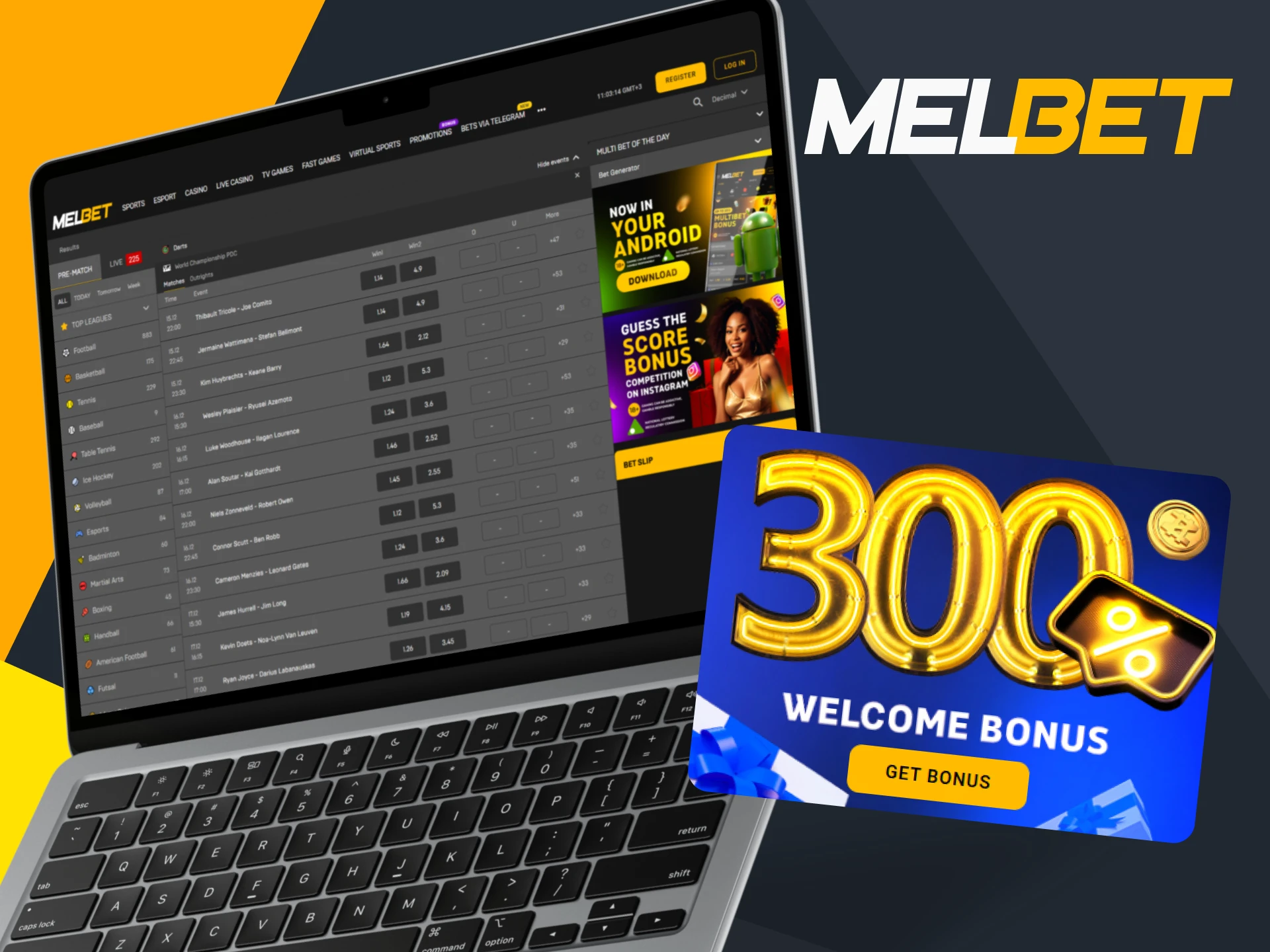 Take advantage of the various bonuses available at Melbet.