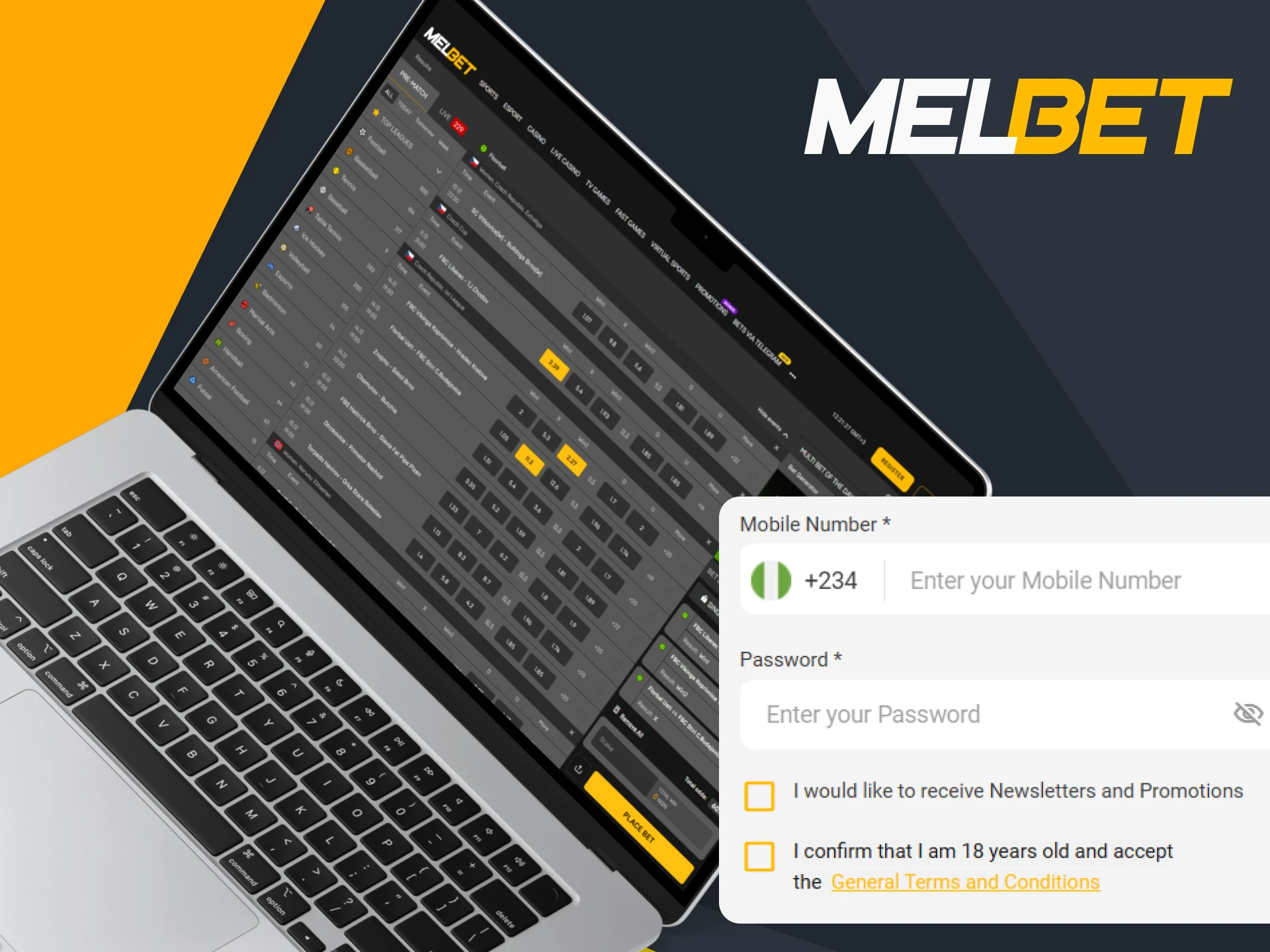 Create an account on the Melbet website and place bets on floorball.