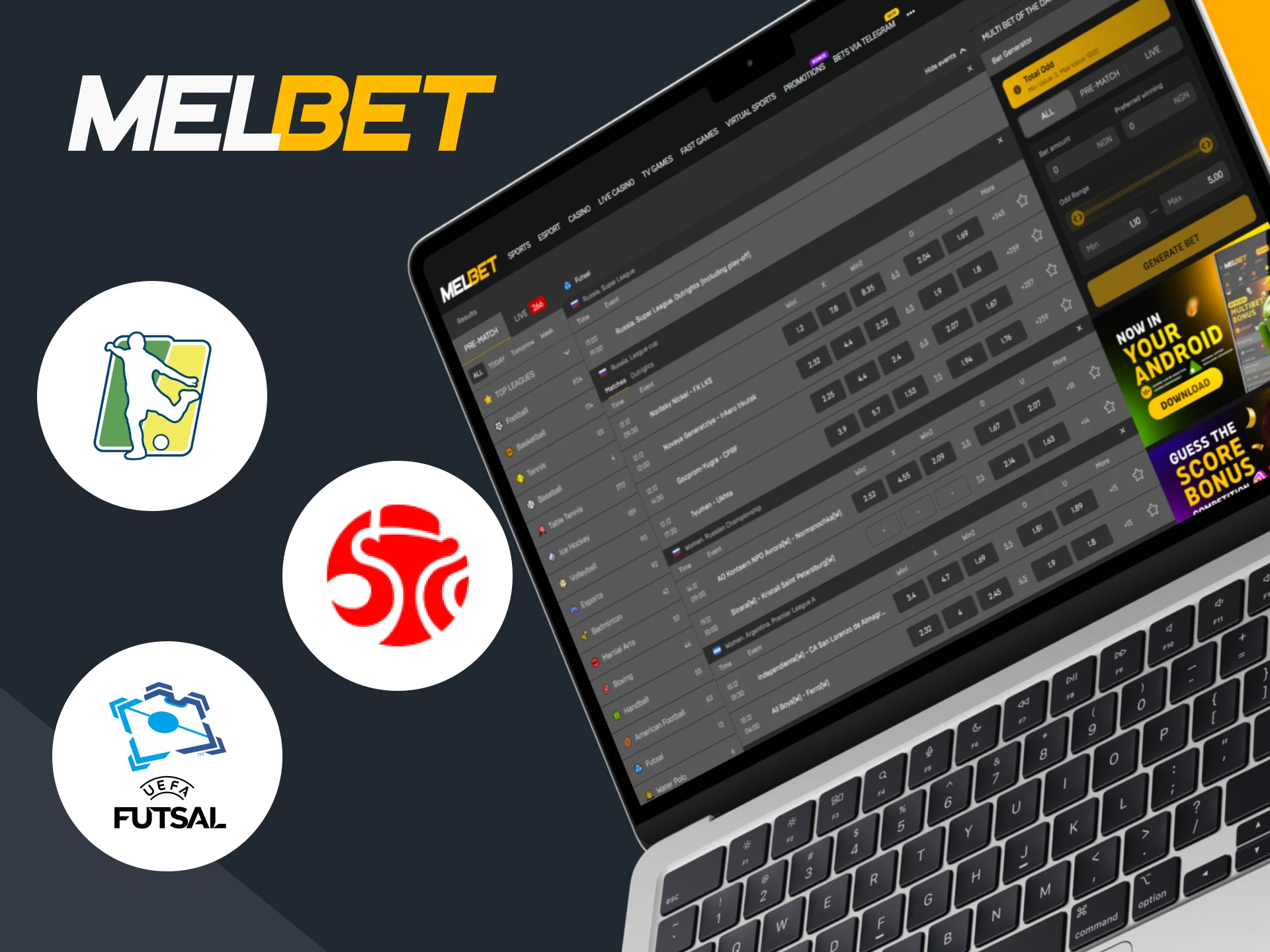 Check out the most popular futsal tournaments at Melbet.