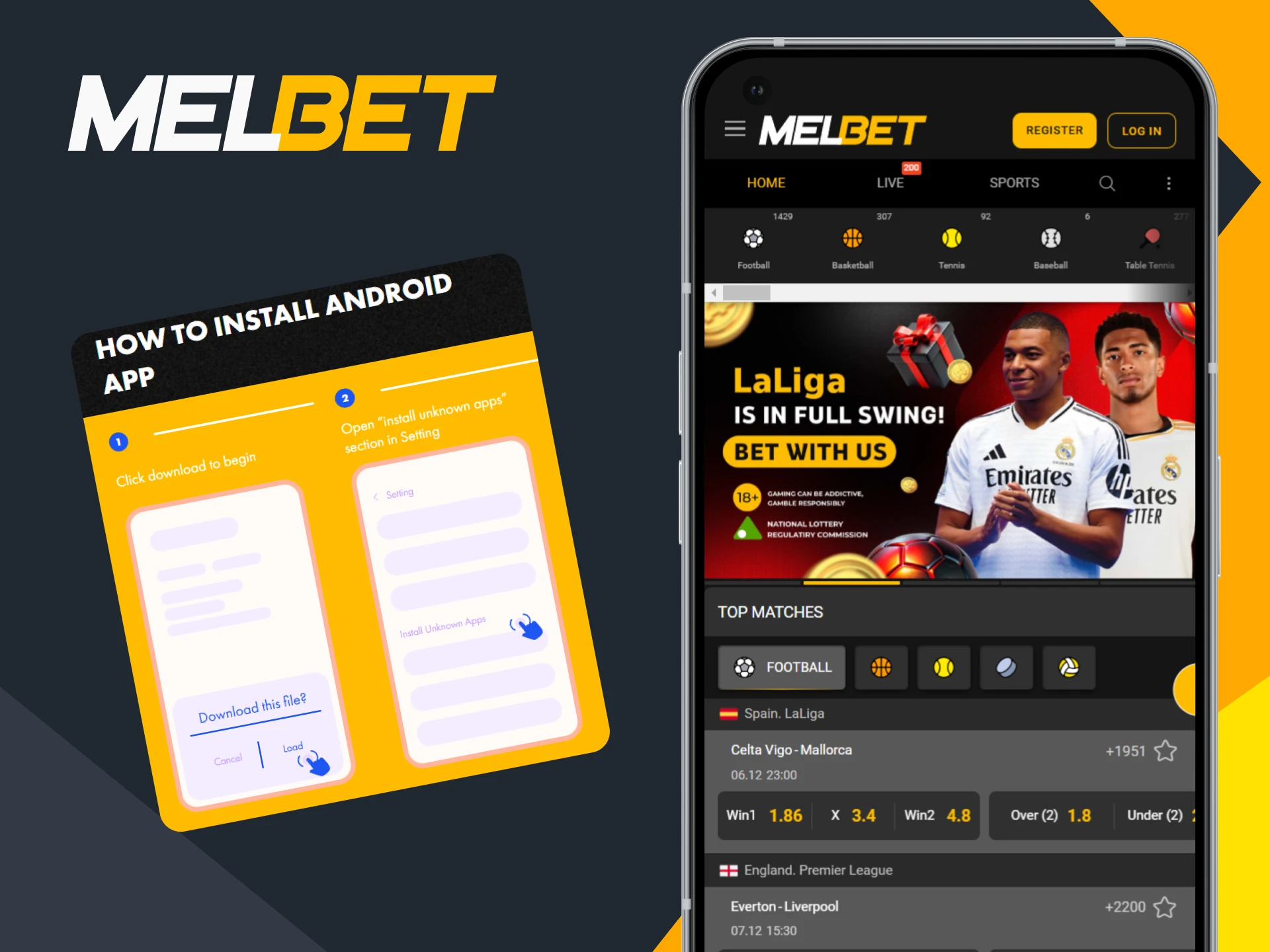 Use the Melbet app on Android to bet on ice hockey.