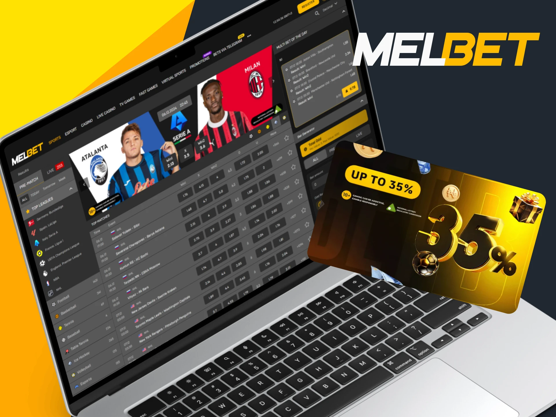 Melbet provides Multibet Bonus for users.