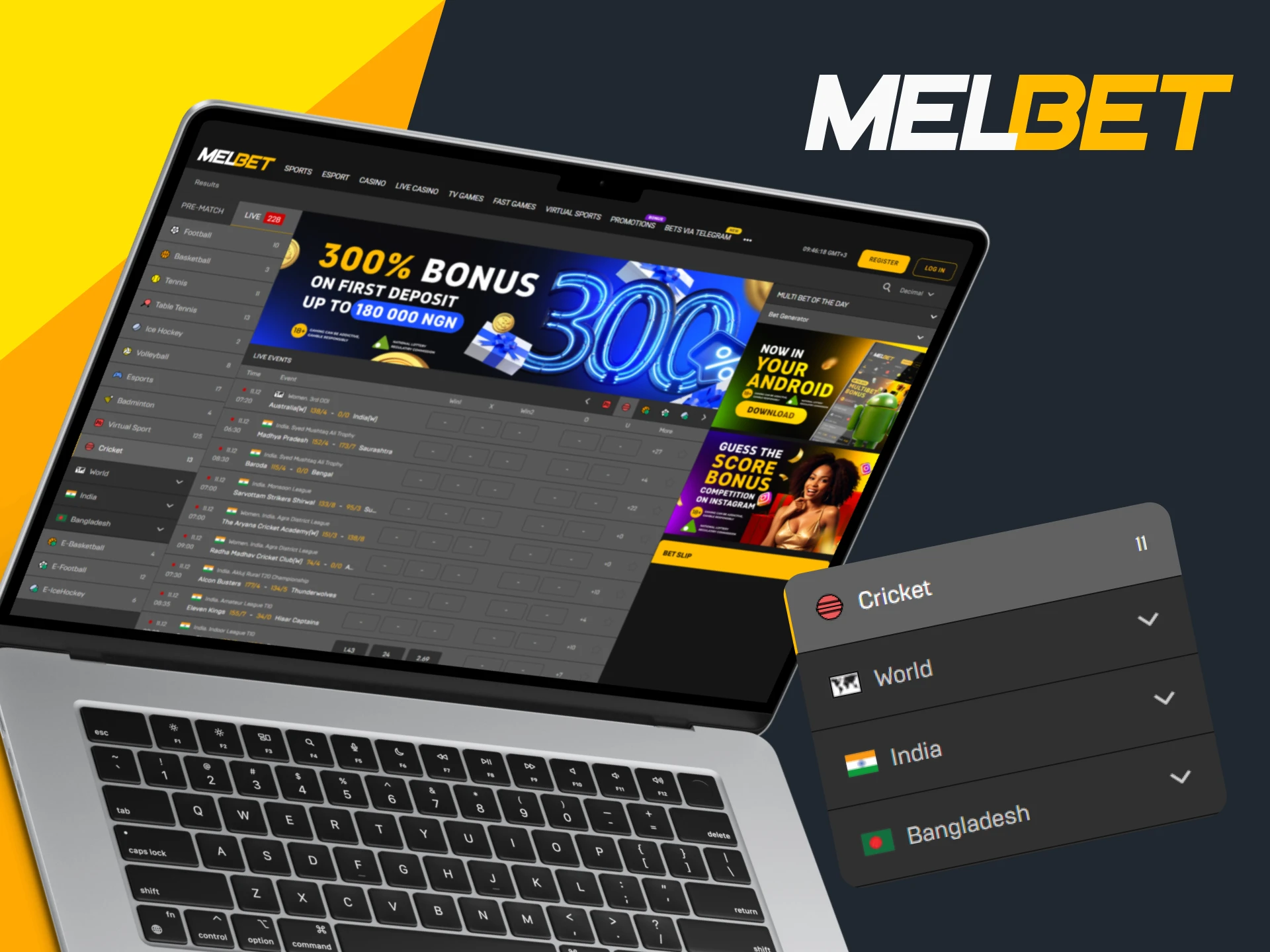 Enjoy live betting on cricket at Melbet.