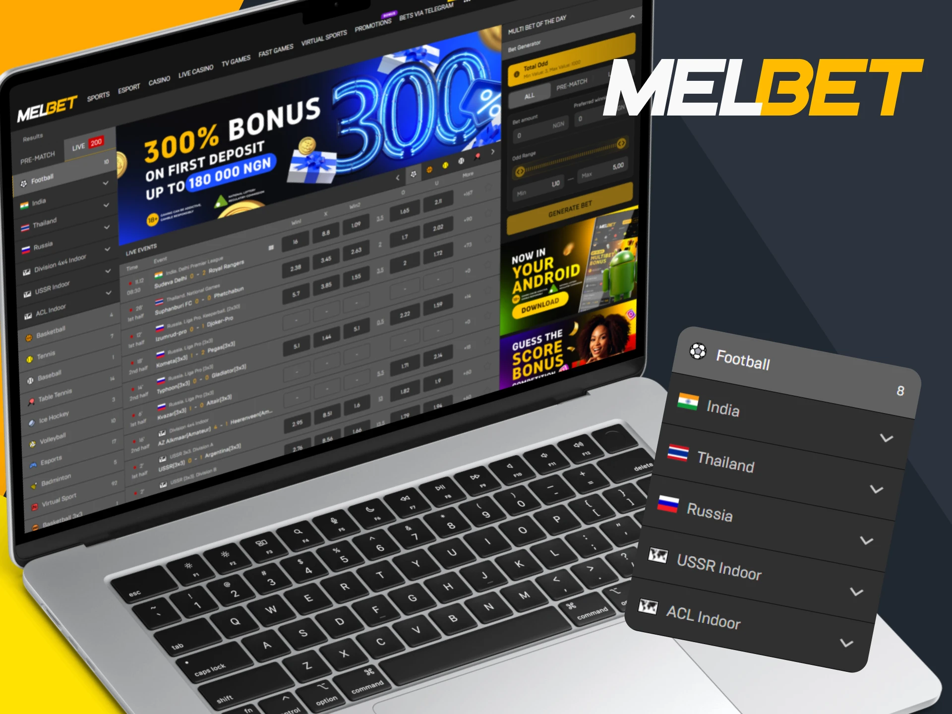 Try live betting on footbal on the Melbet website.