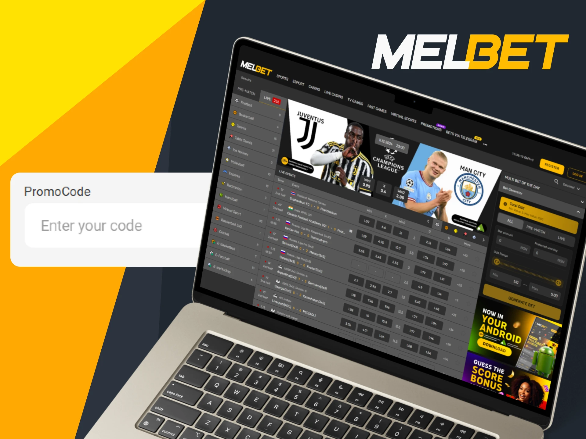 Enter your promo code when registering at Melbet.