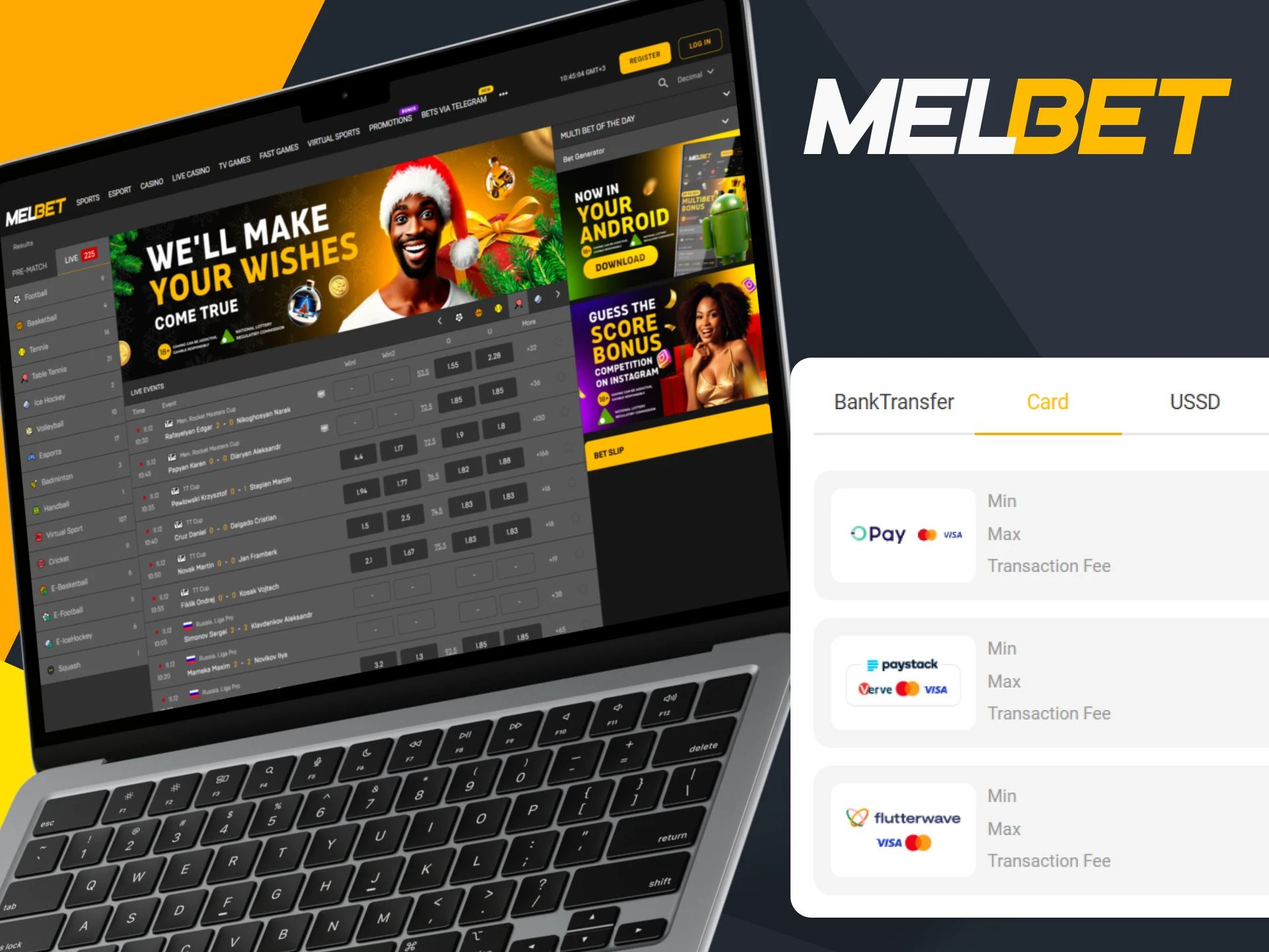 Melbet provides a wide range of payment methods.