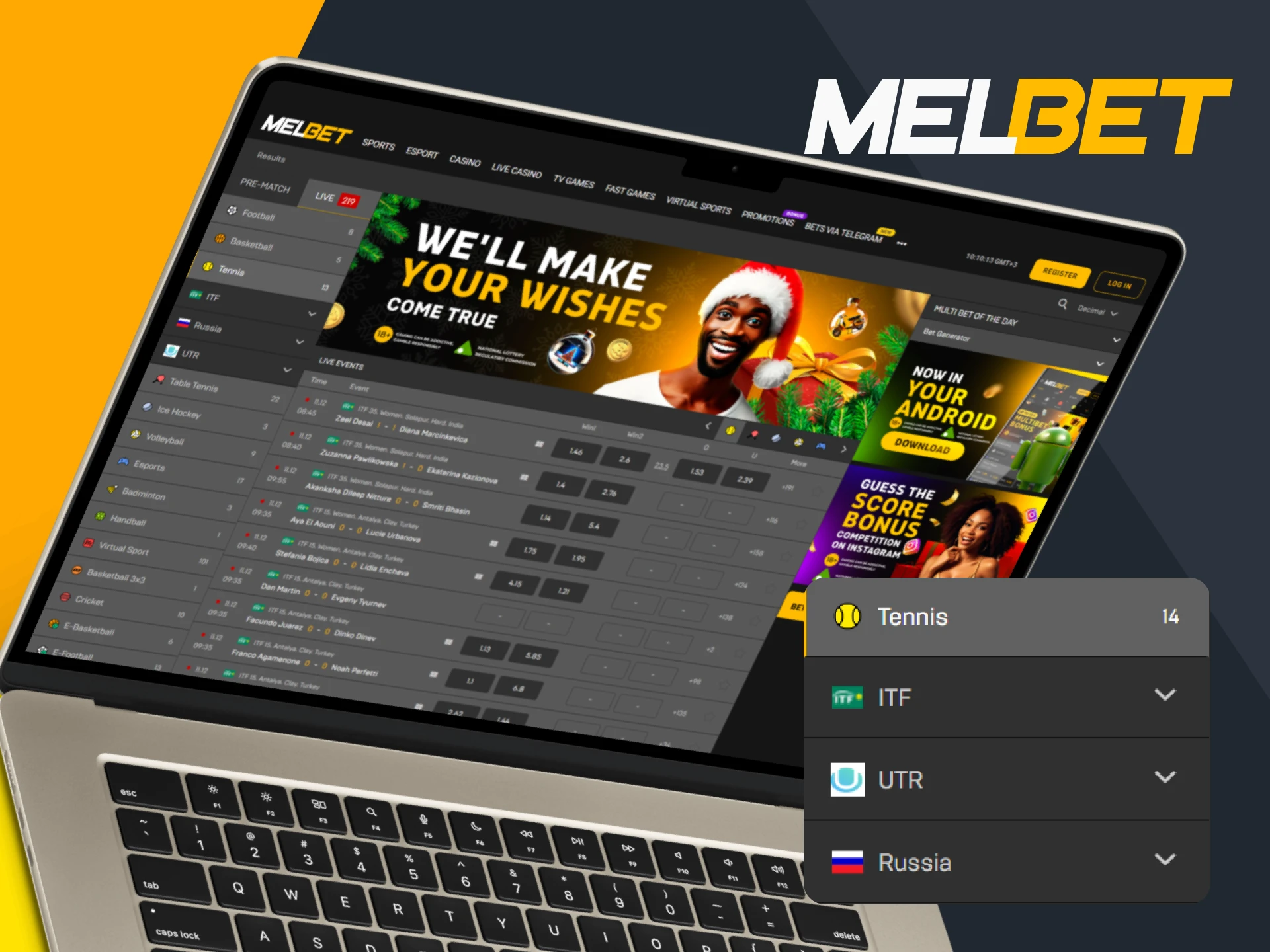 Find out more about live tennis betting at Melbet.