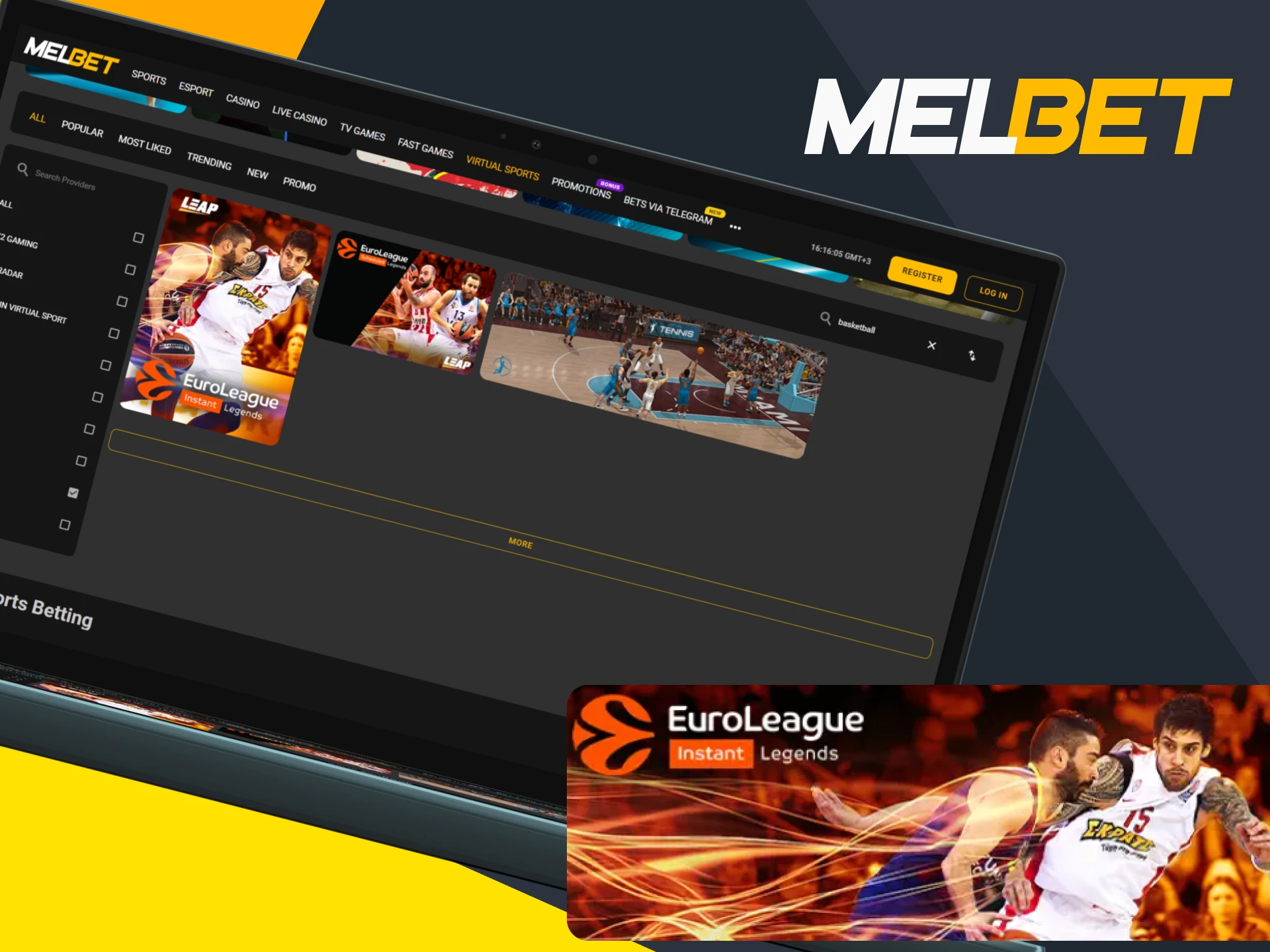 Check out virtual basketball games on Melbet.