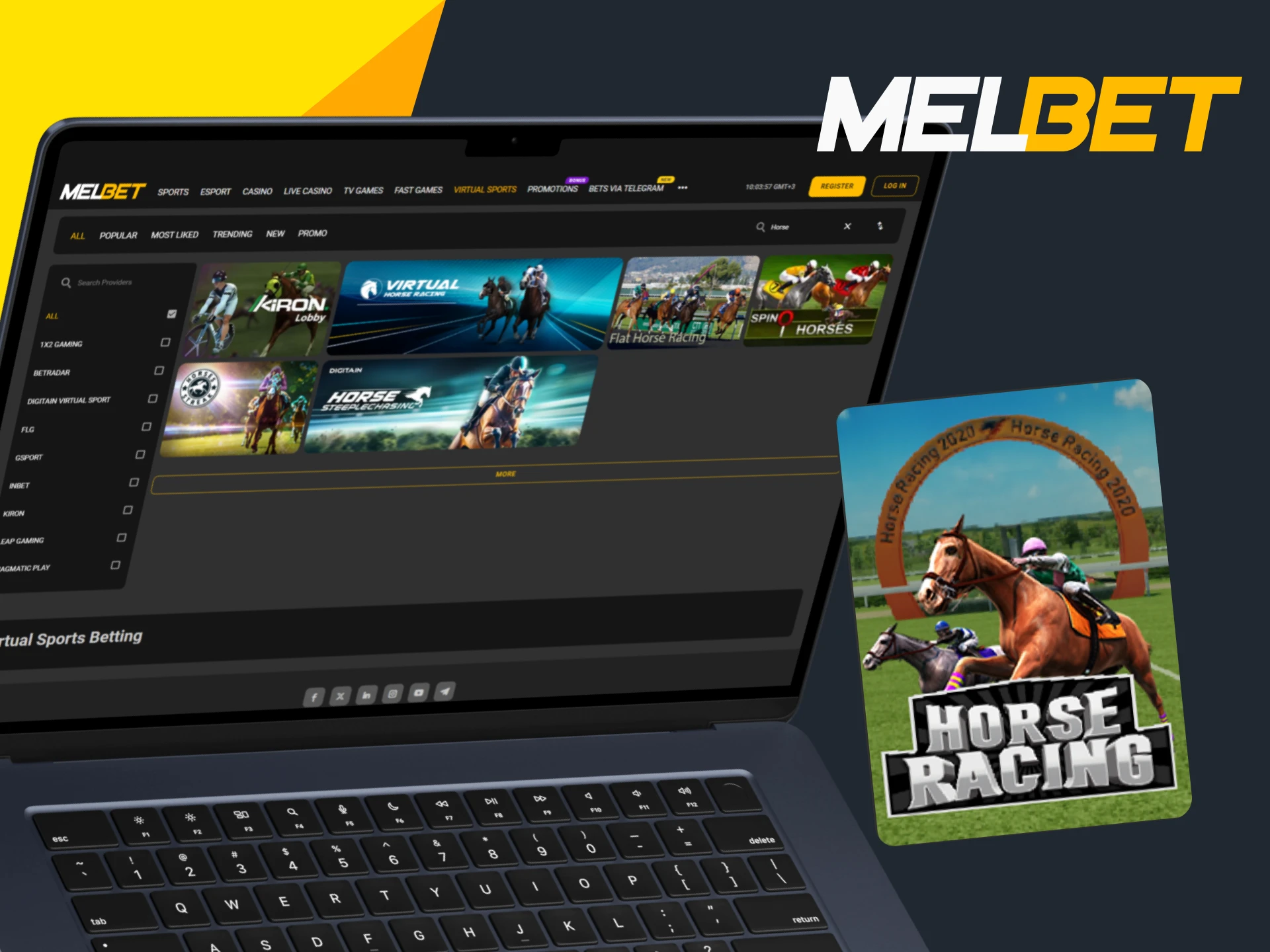 Melbet provides a variety of horse racing games.