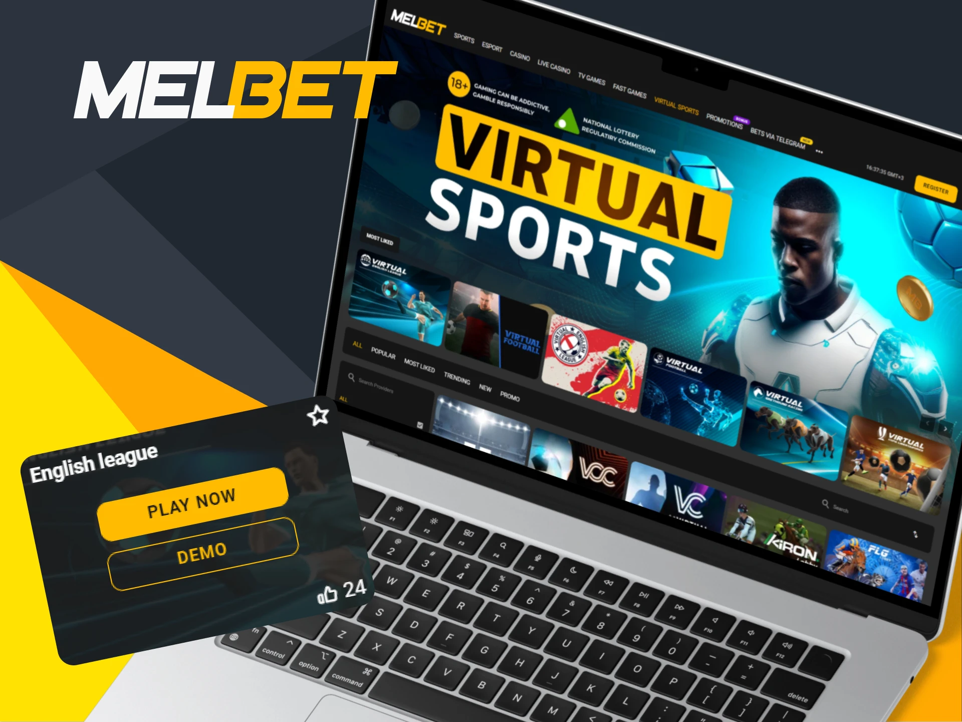 Log in to your Melbet account and start betting on virtual sports.