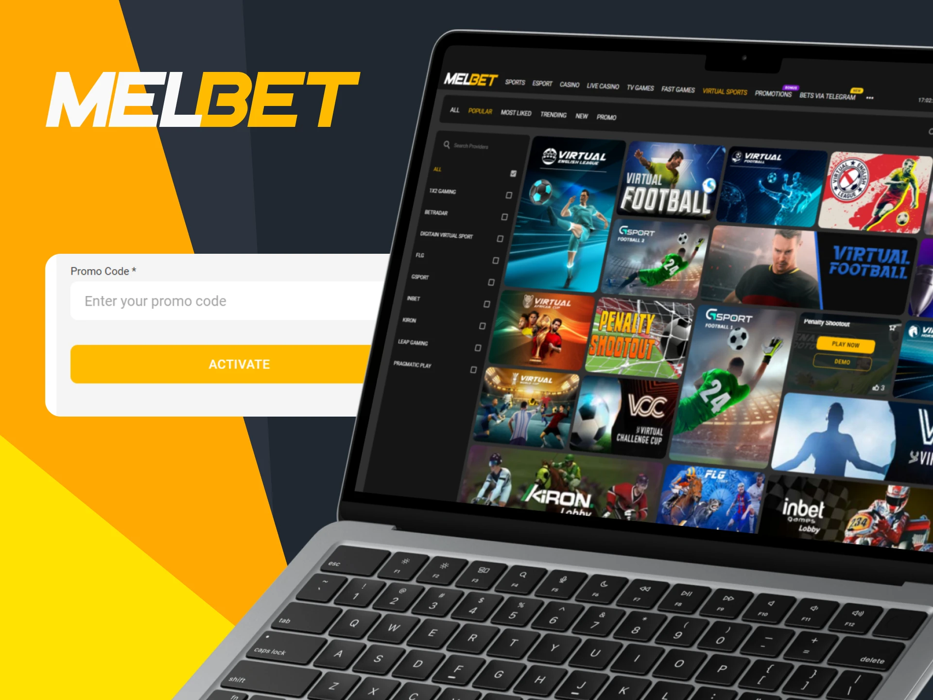 Use a promo code to start betting on virtual sports at Melbet.