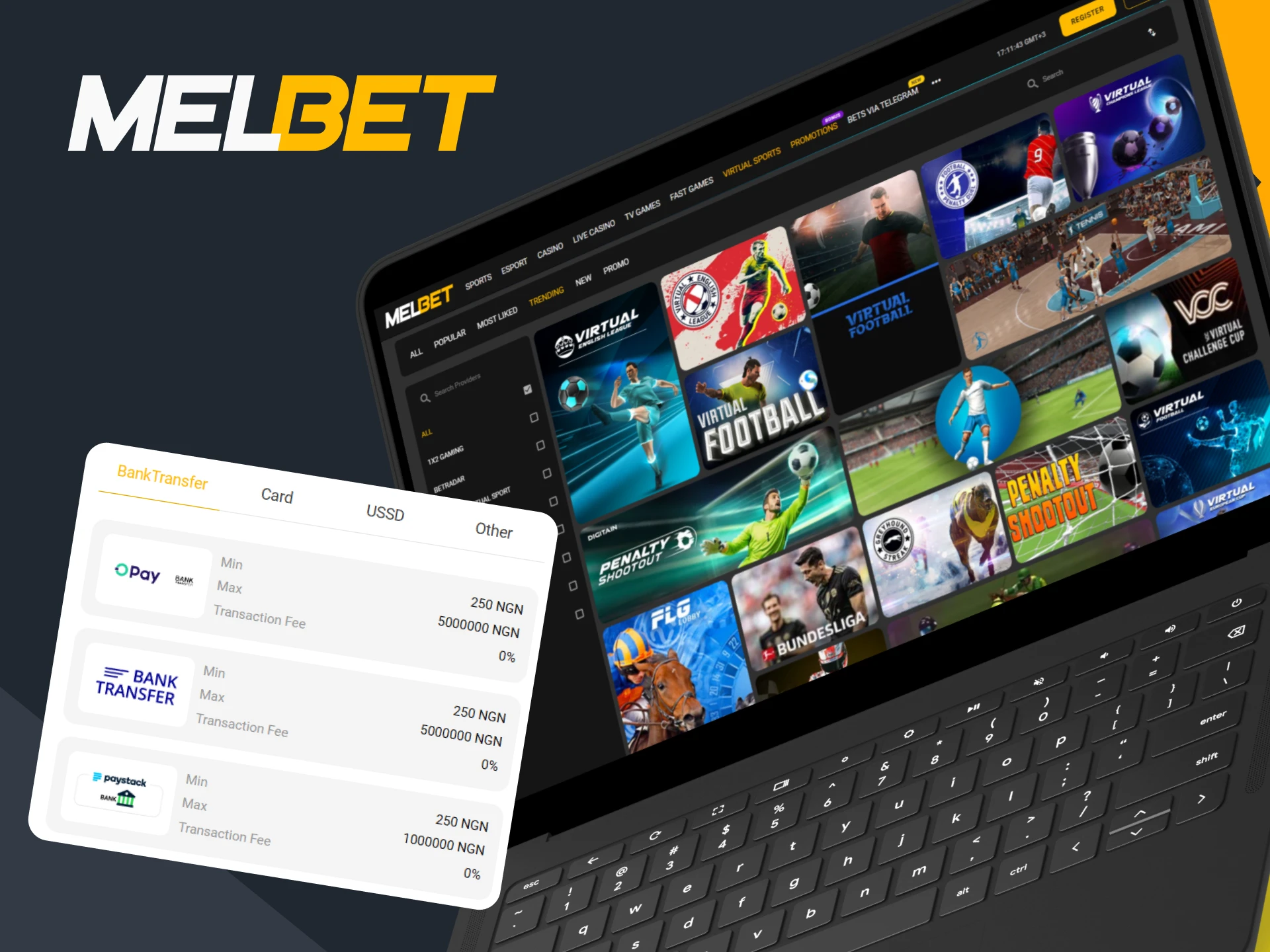 Choose a convenient payment method to make a deposit at Melbet.