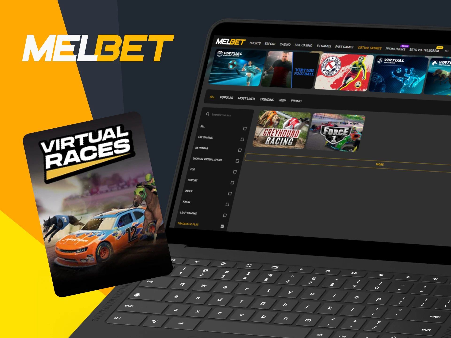 Check out the virtual races offered by Melbet.