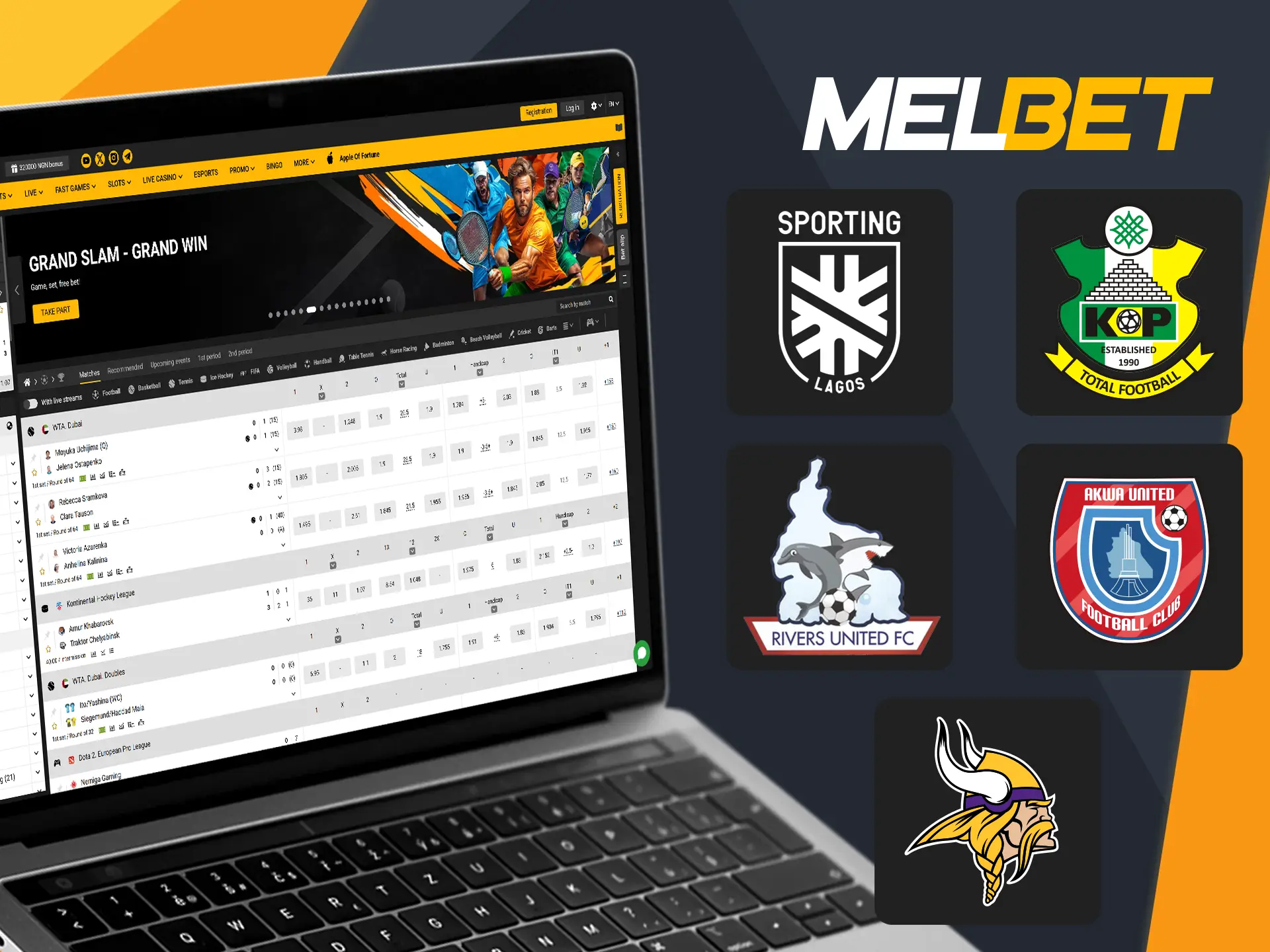 A variety of football clubs are partners of Melbet.