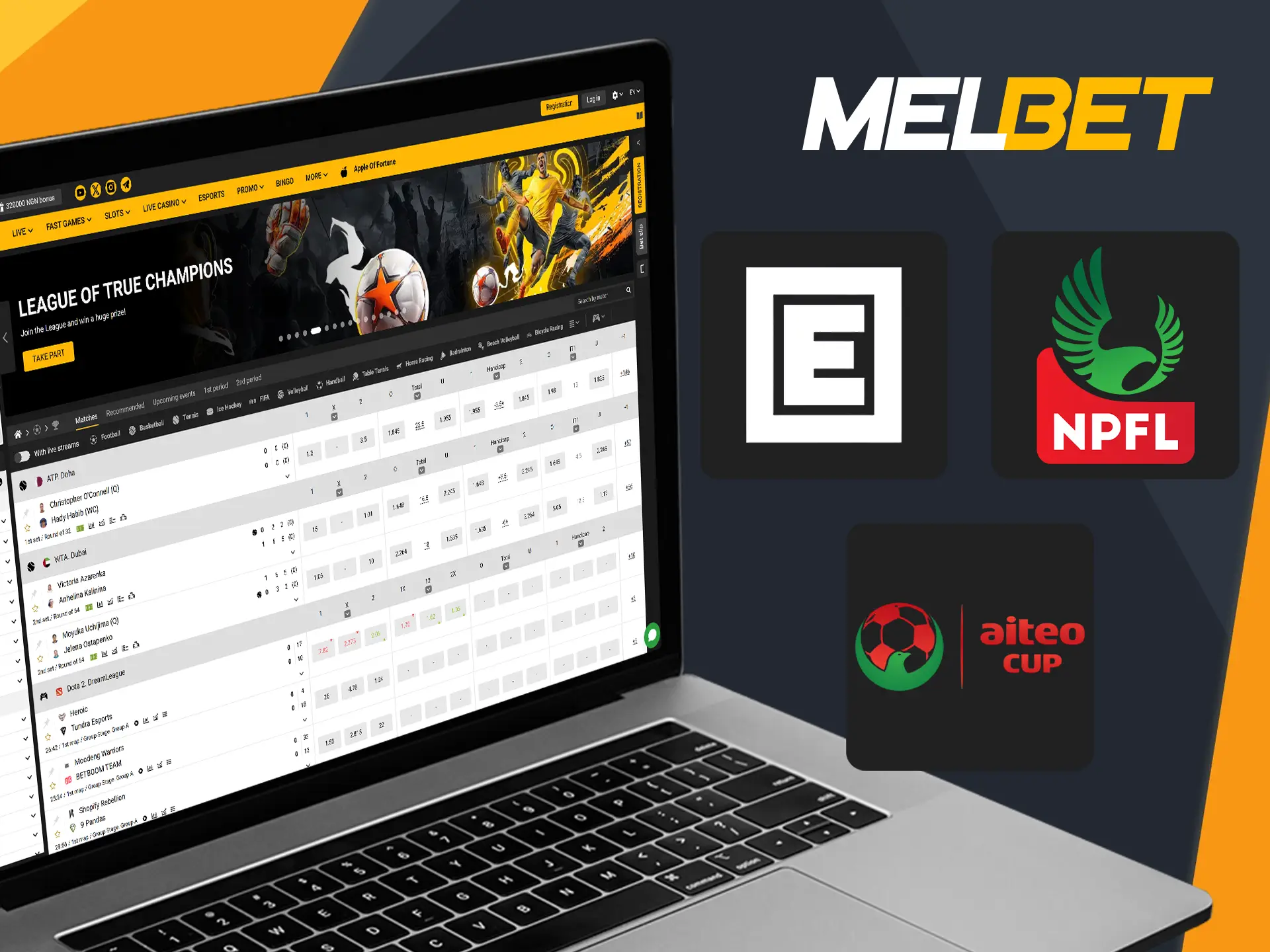 Melbet is involved in sponsoring many different tournaments.