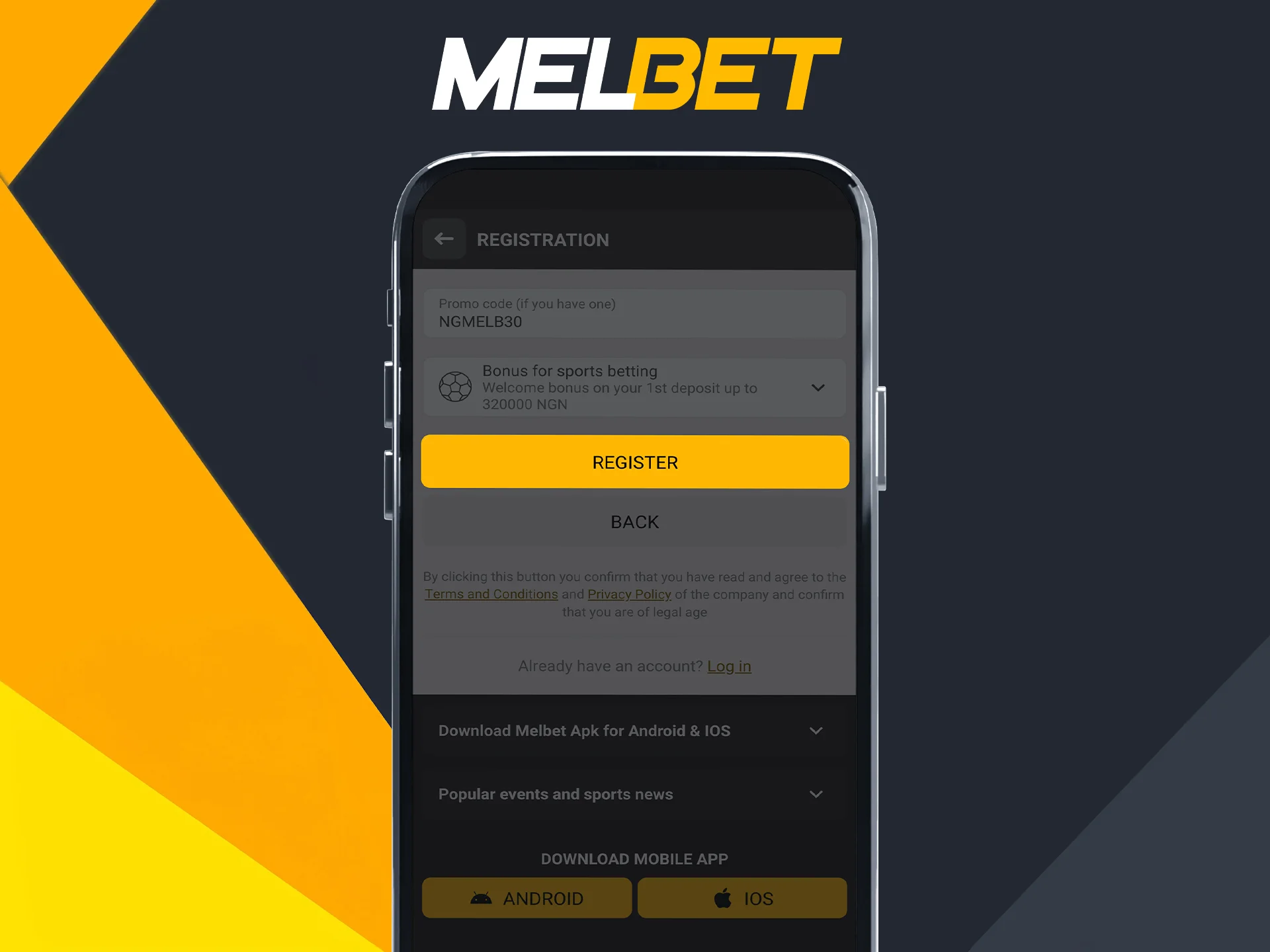 Complete registration on Melbet and receive a bonus using the promo code.