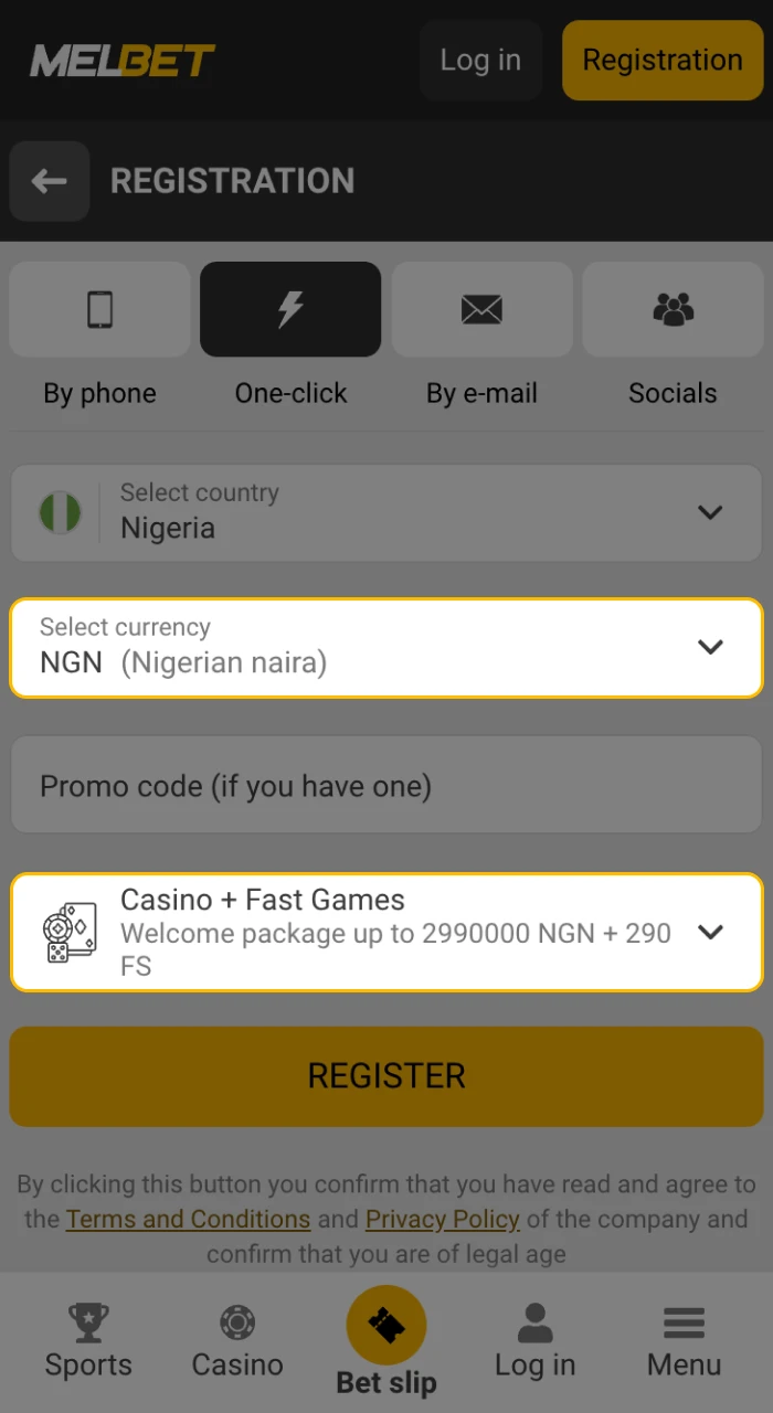 Set your authorization combination with which you will get to your personal Melbet account.