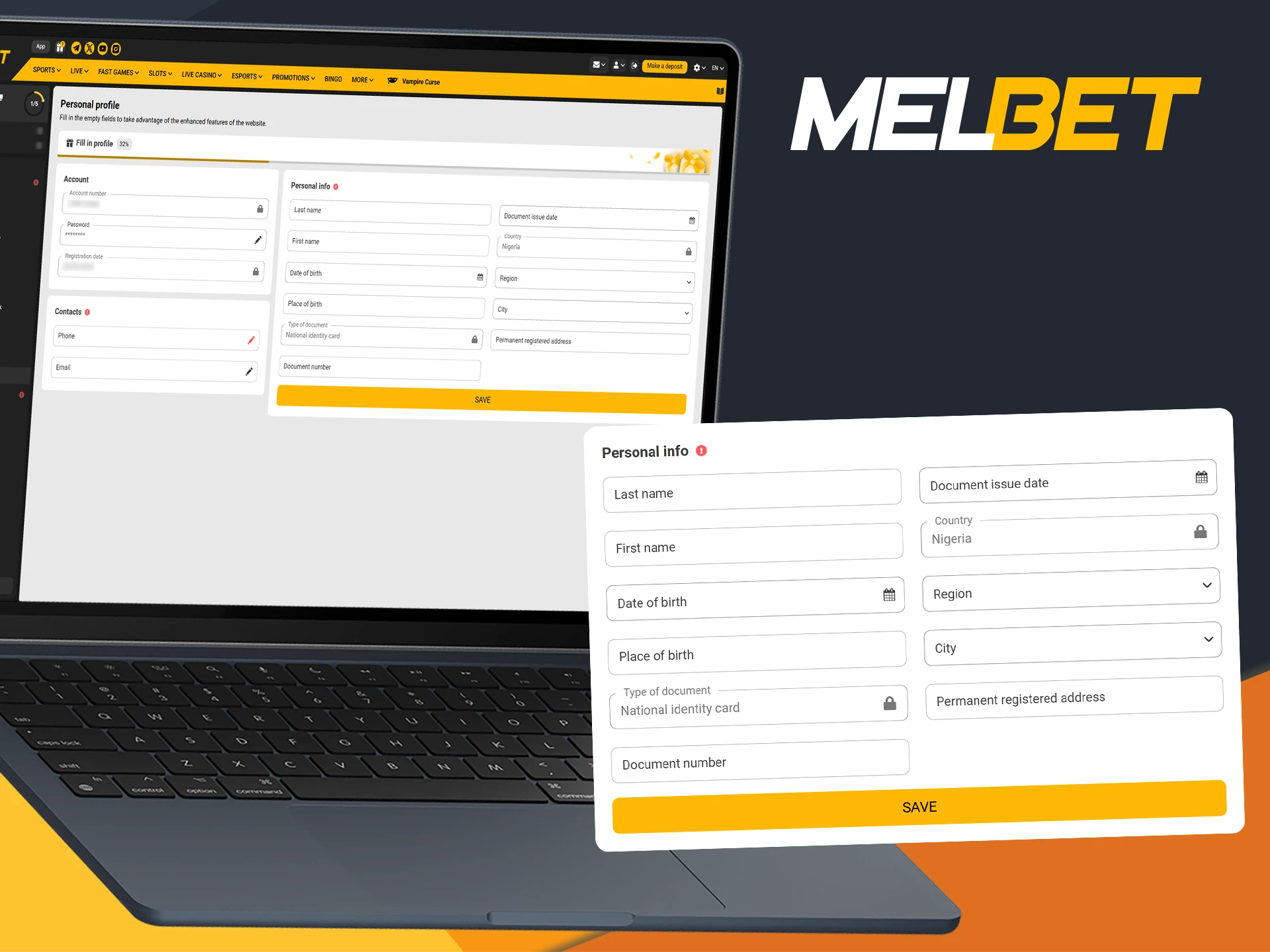 Verify your Melbet account to confirm your age and ensure secure payments.
