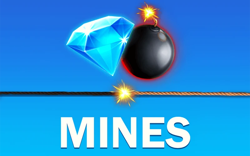Open tiles while avoiding explosions in Mines at Melbet.