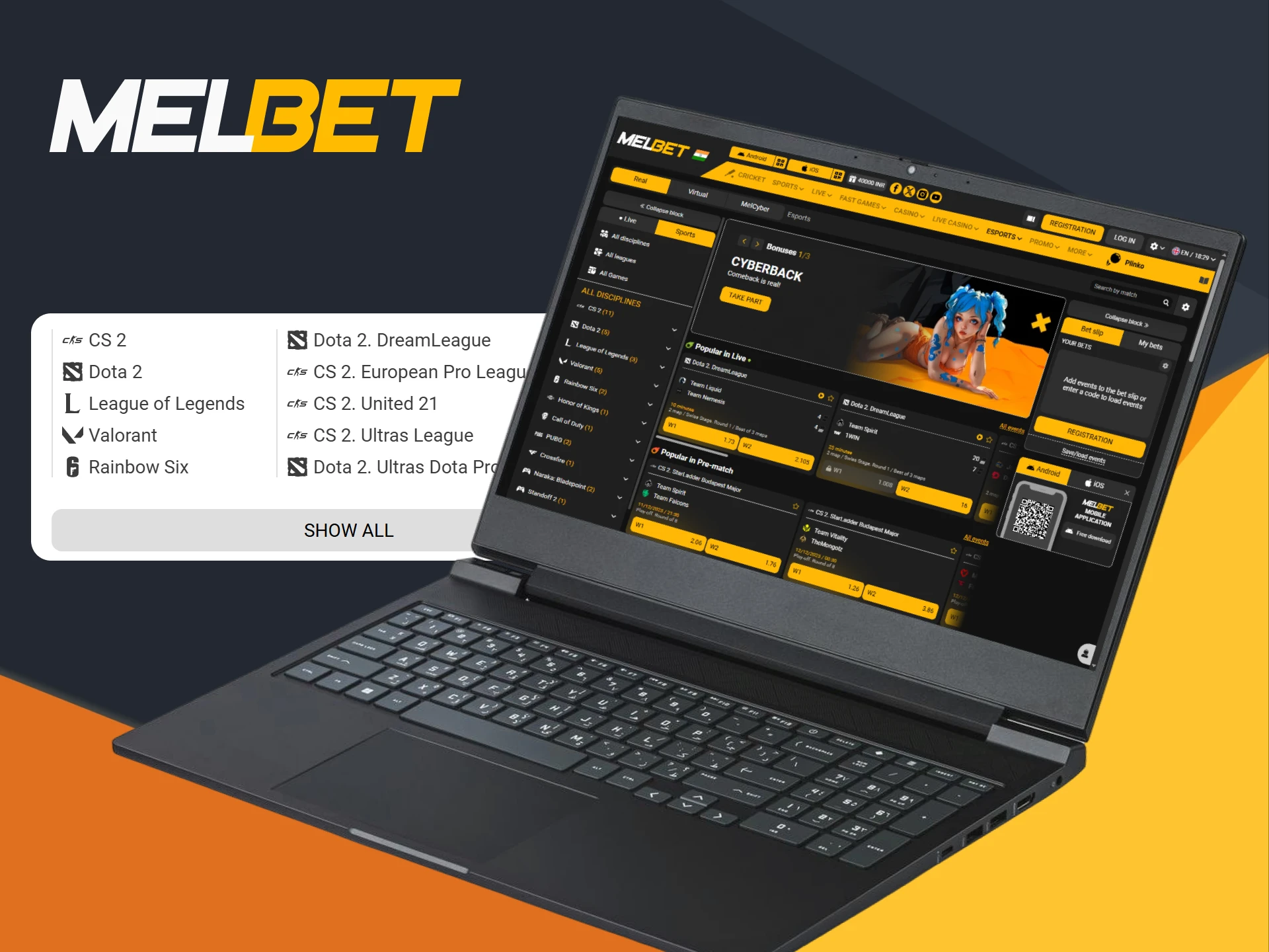 Bet on popular eSports events and tournaments with Melbet.