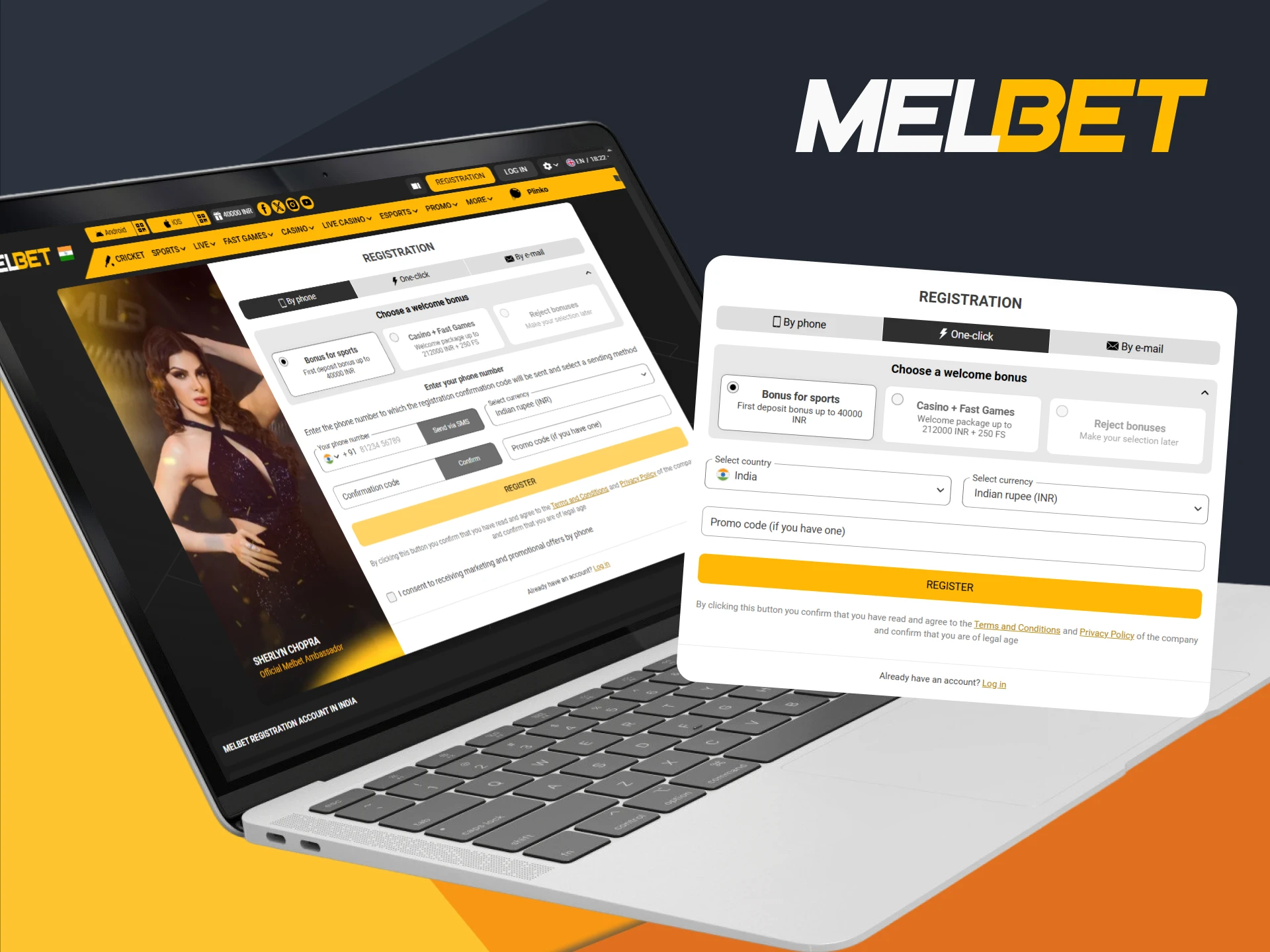 Complete your registration and begin betting with Melbet.
