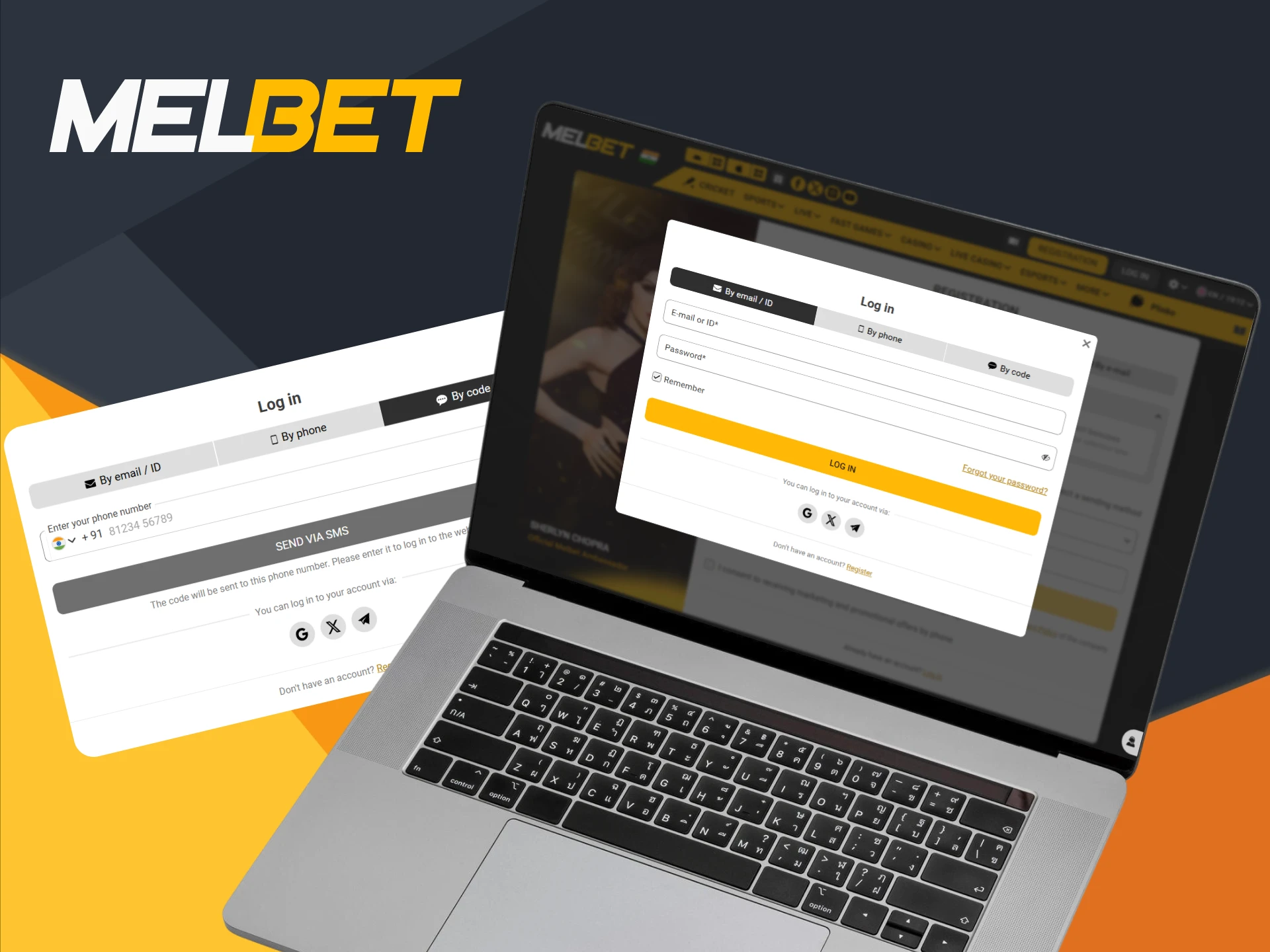 Log in to your Melbet account to place bets.