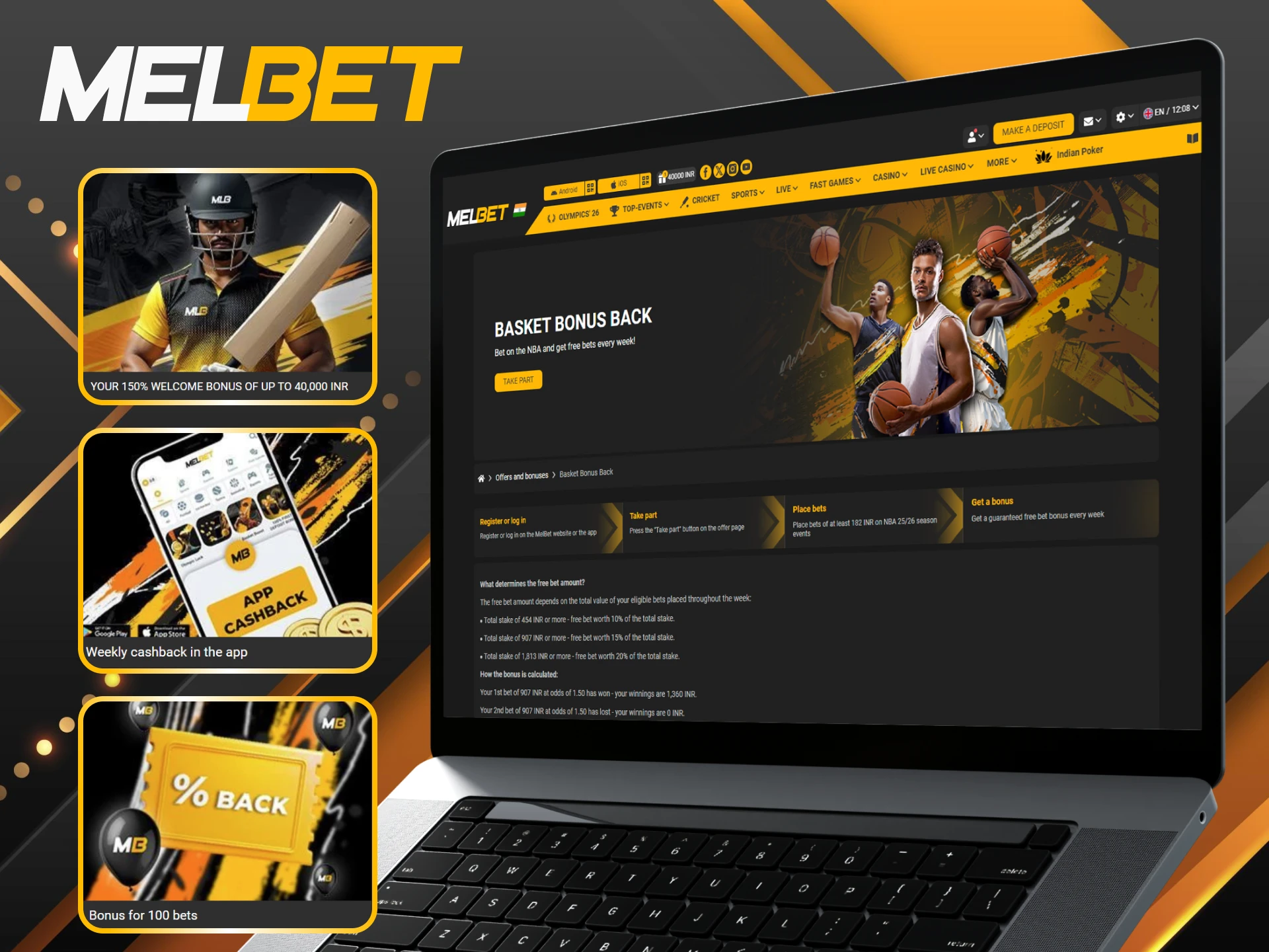 Claim current basketball bonuses for NBA to boost your Melbet balance.