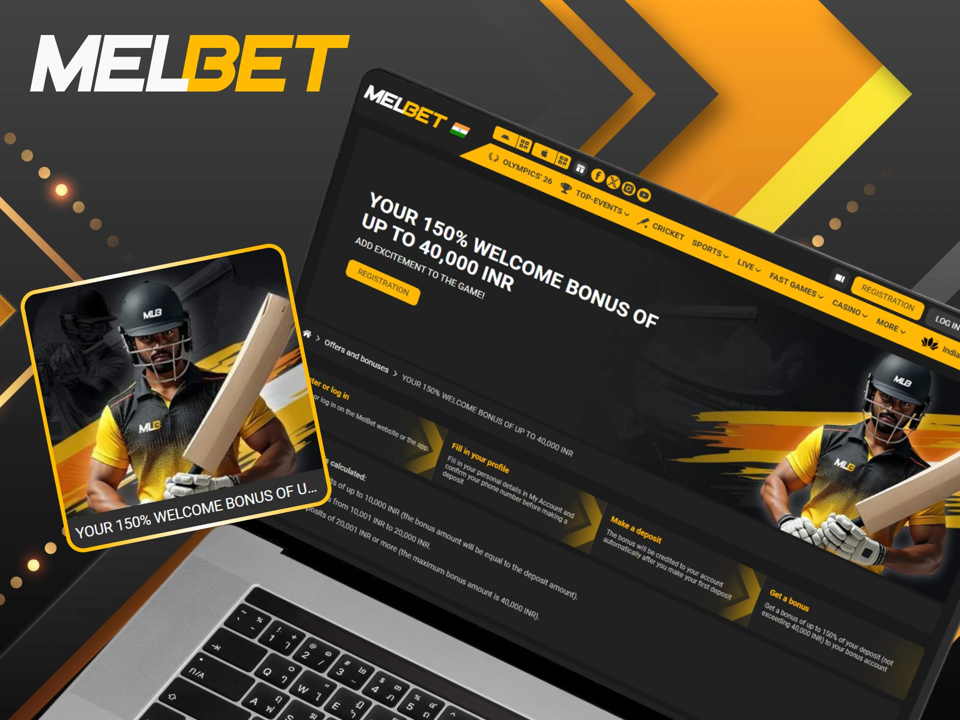Check the bonus levels and amounts for your first deposit bonus at Melbet.
