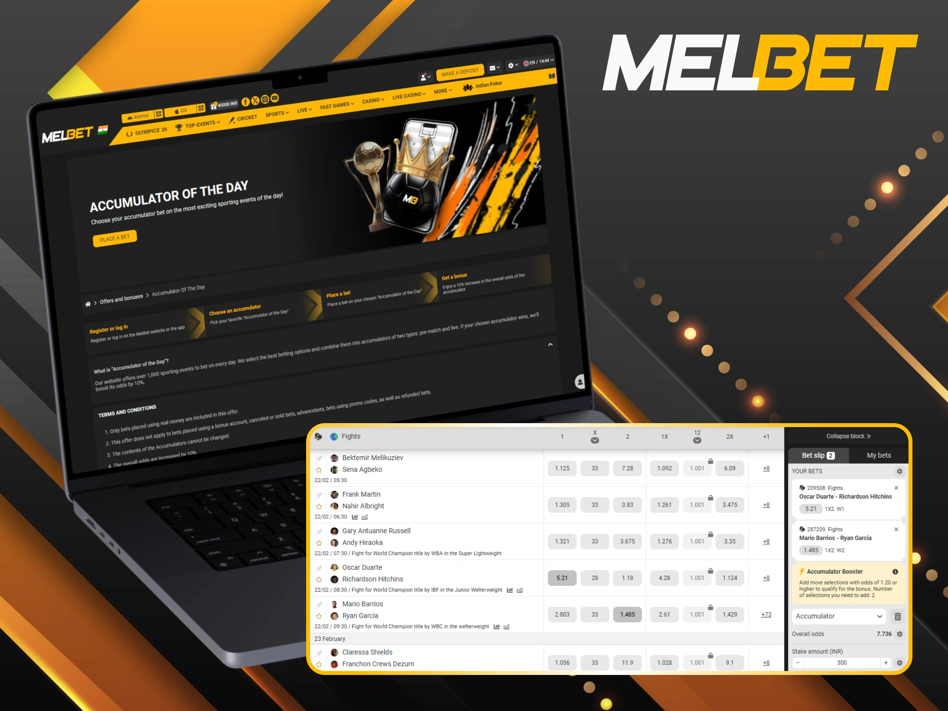Win more with the boxing accumulator of the day at Melbet.