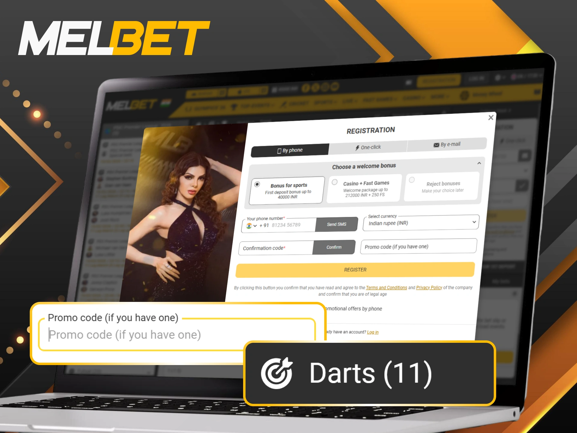 Redeem Melbet promo code for darts to unlock deposit rewards.