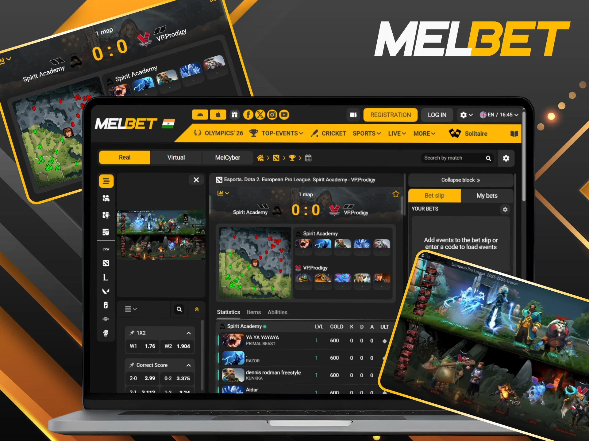 Check if live betting is available for your favorite eSports matches at Melbet.
