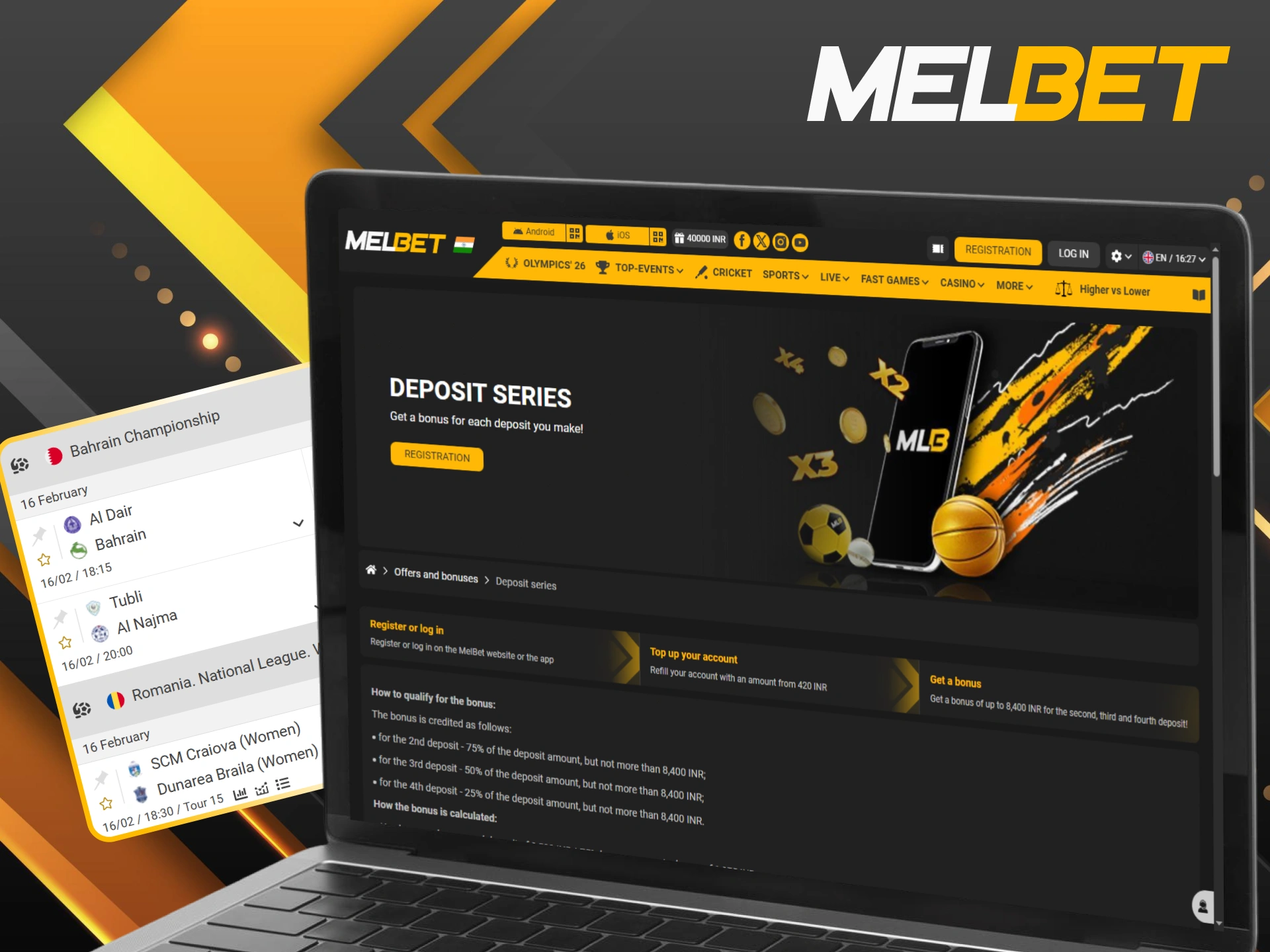 Participate in the Melbet deposit series to increase your handball wagering power.