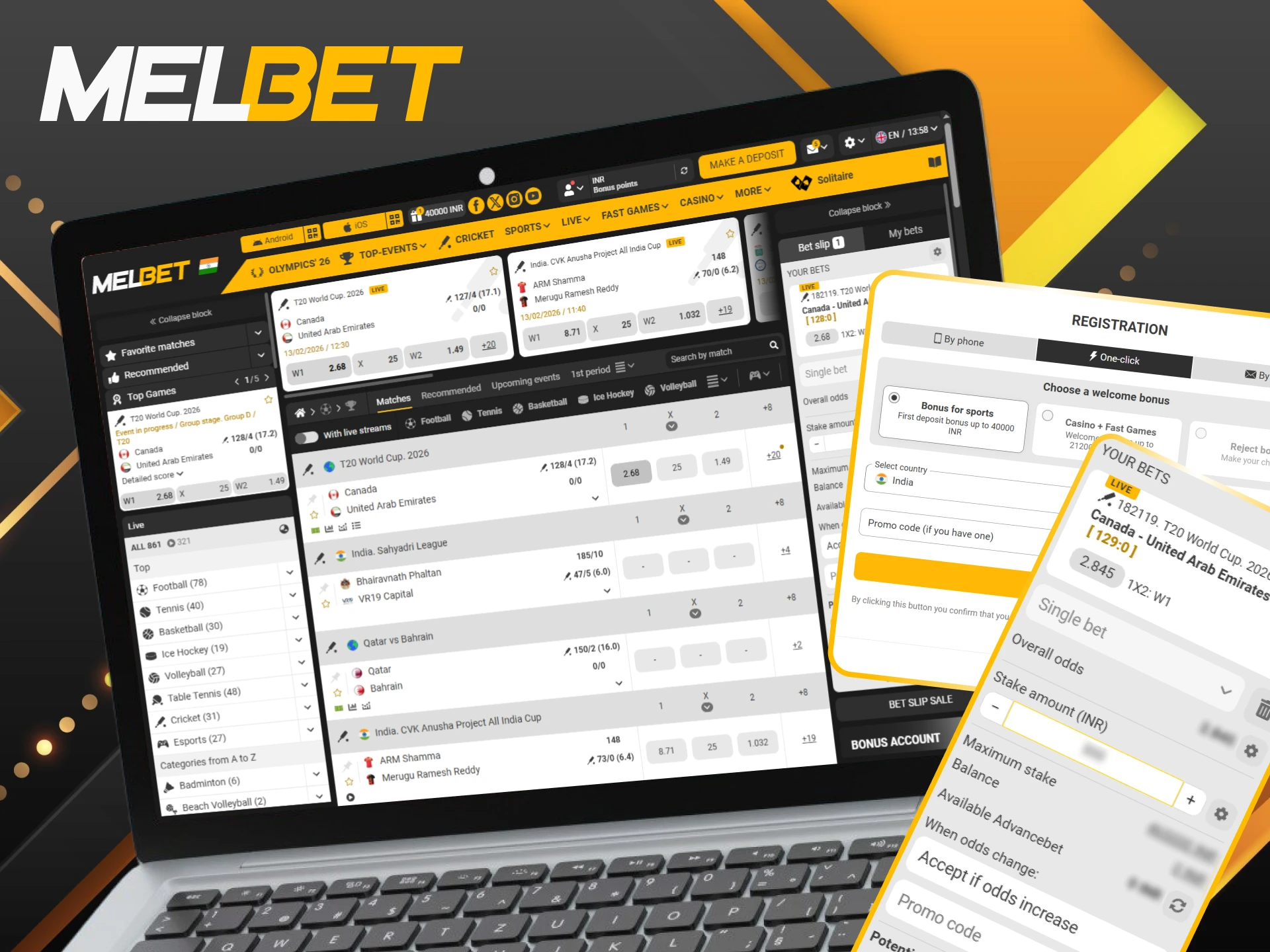 Learn how to place your first live bet online at Melbet.