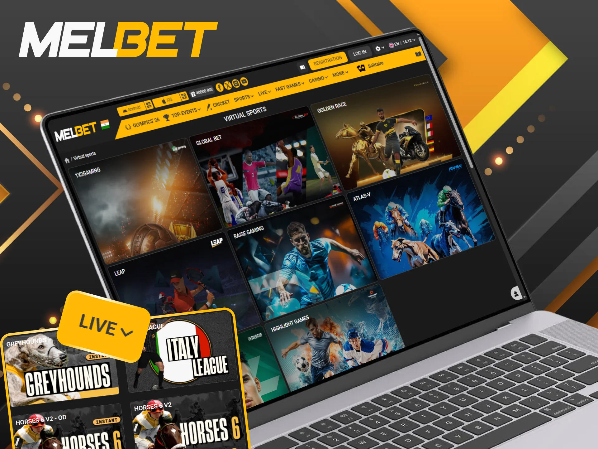 Try fast-paced live betting on virtual sports at the Melbet platform.