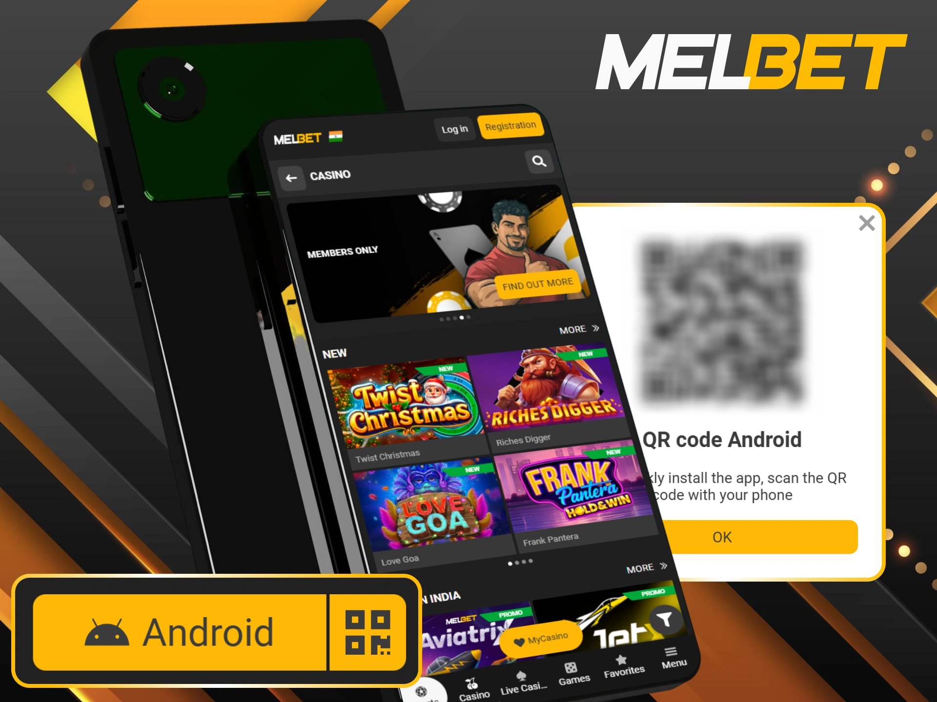 Download the Melbet android app to start betting on your mobile device.