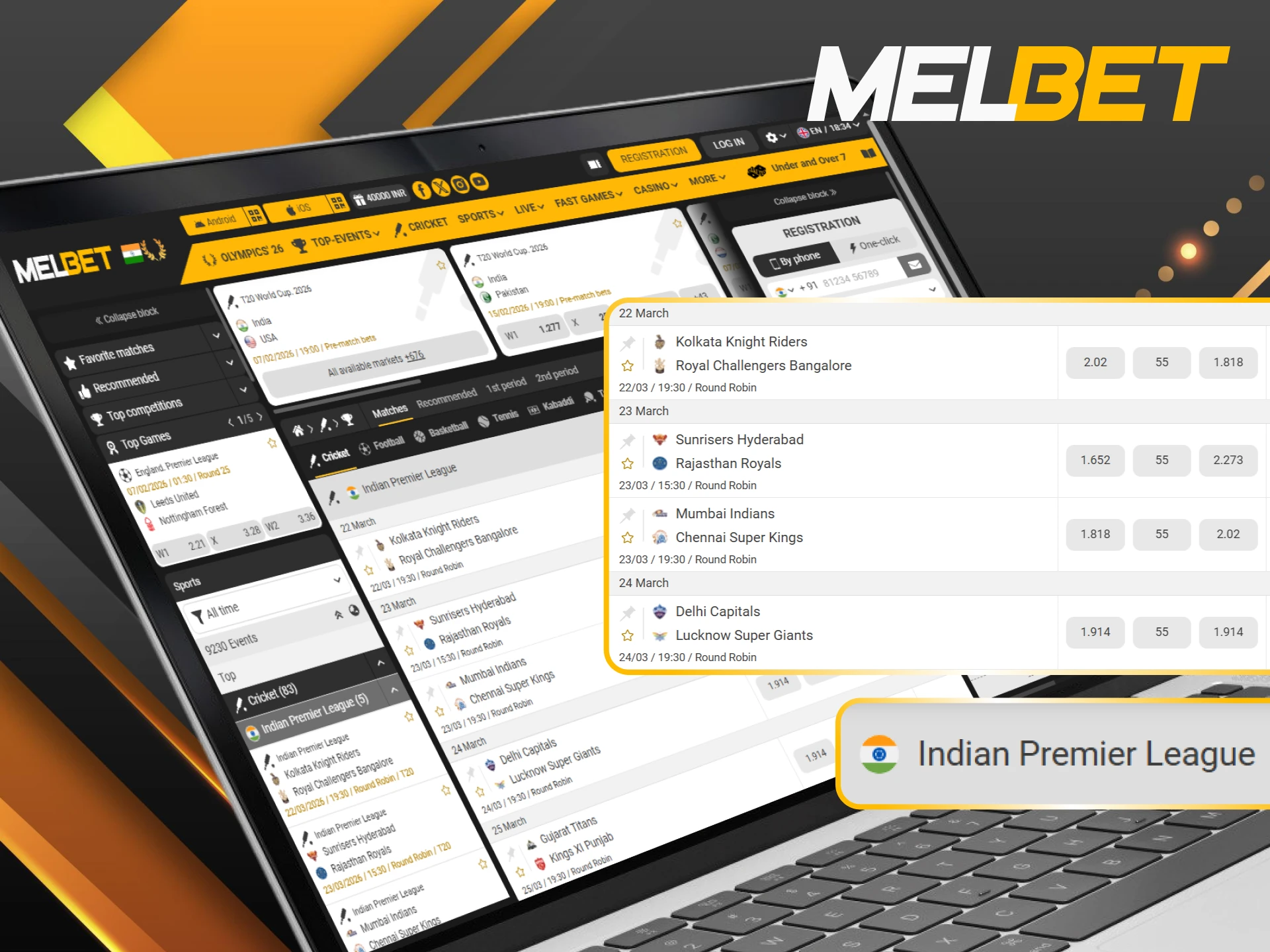 Place your IPL bets at Melbet to win big during the cricket season.