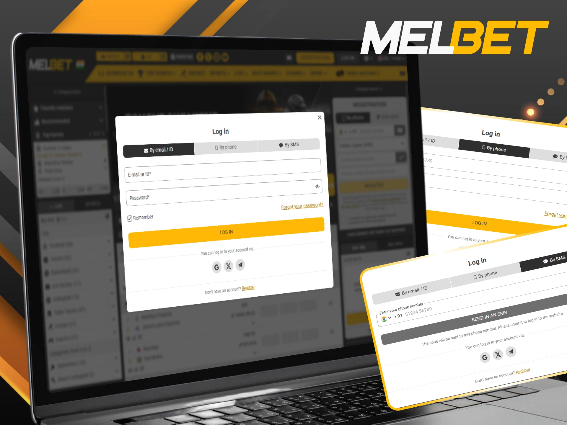 Perform your Melbet login to access your balance and start playing now.