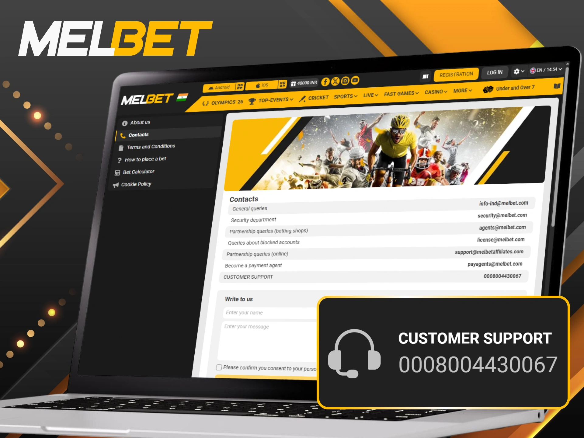 Contact Melbet customer support for professional assistance with your betting account.