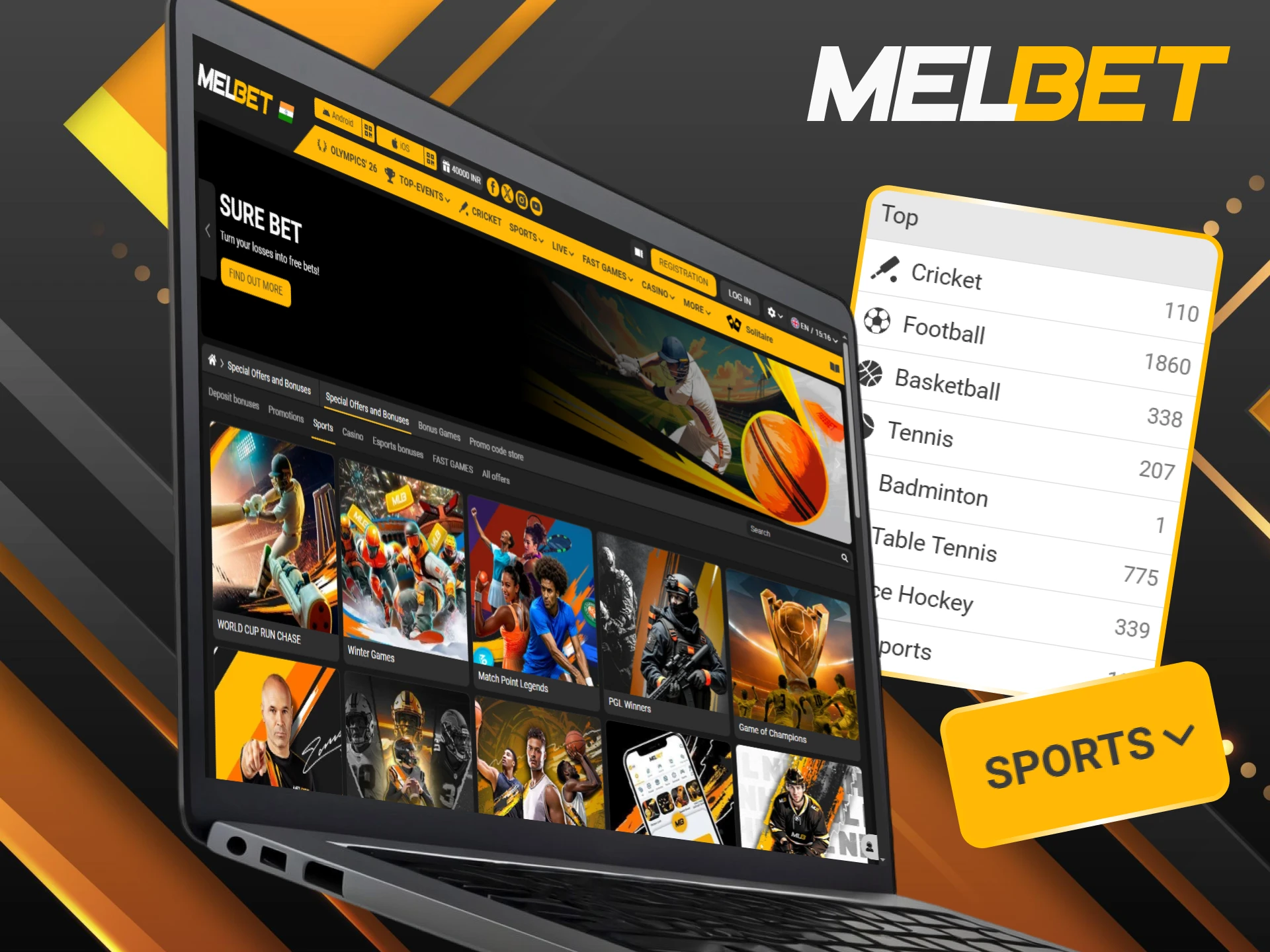 Discover what bonuses are available for sports betting at Melbet.