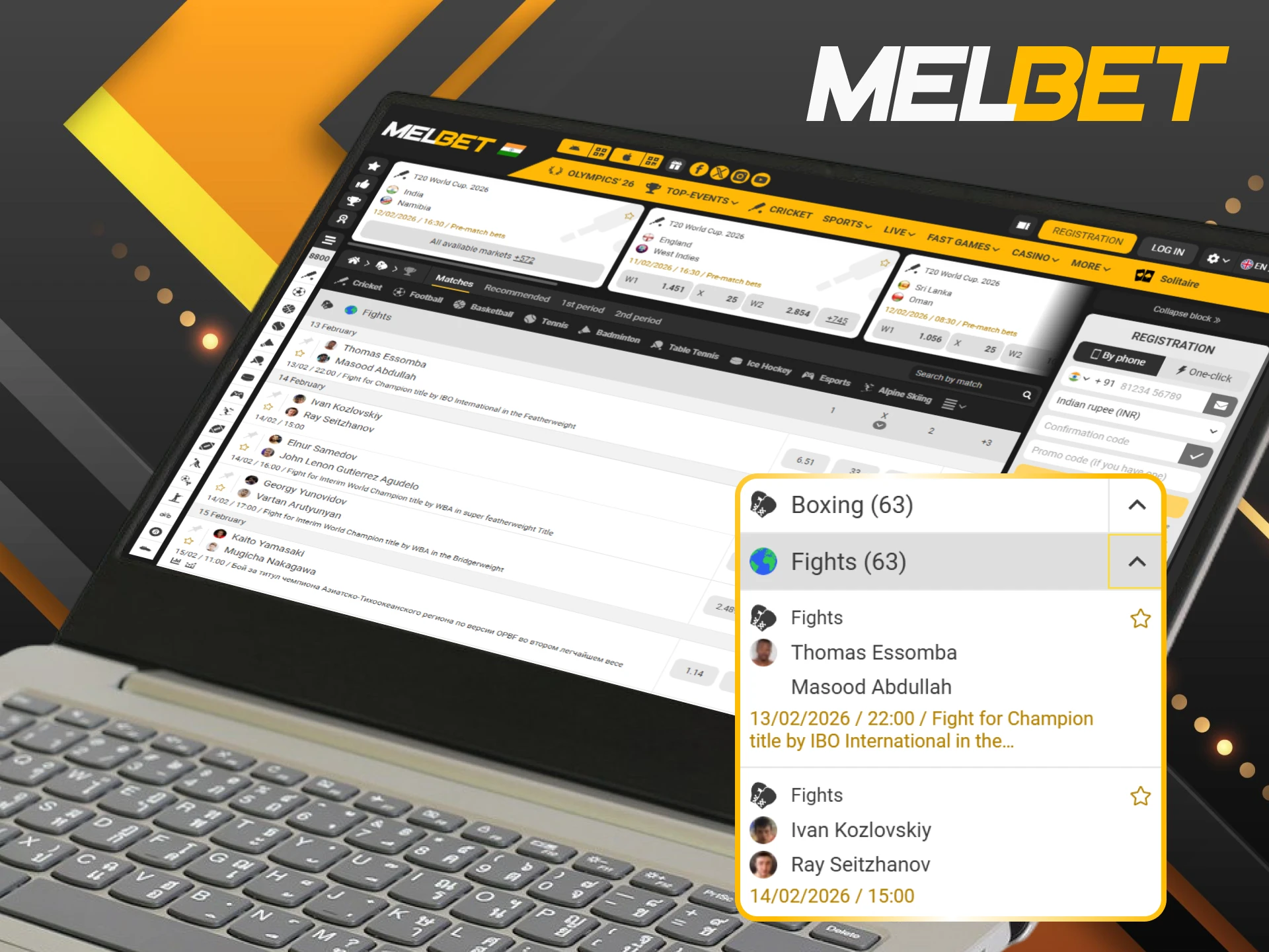 Place your bets on Sports boxing matches and enjoy high odds at Melbet.